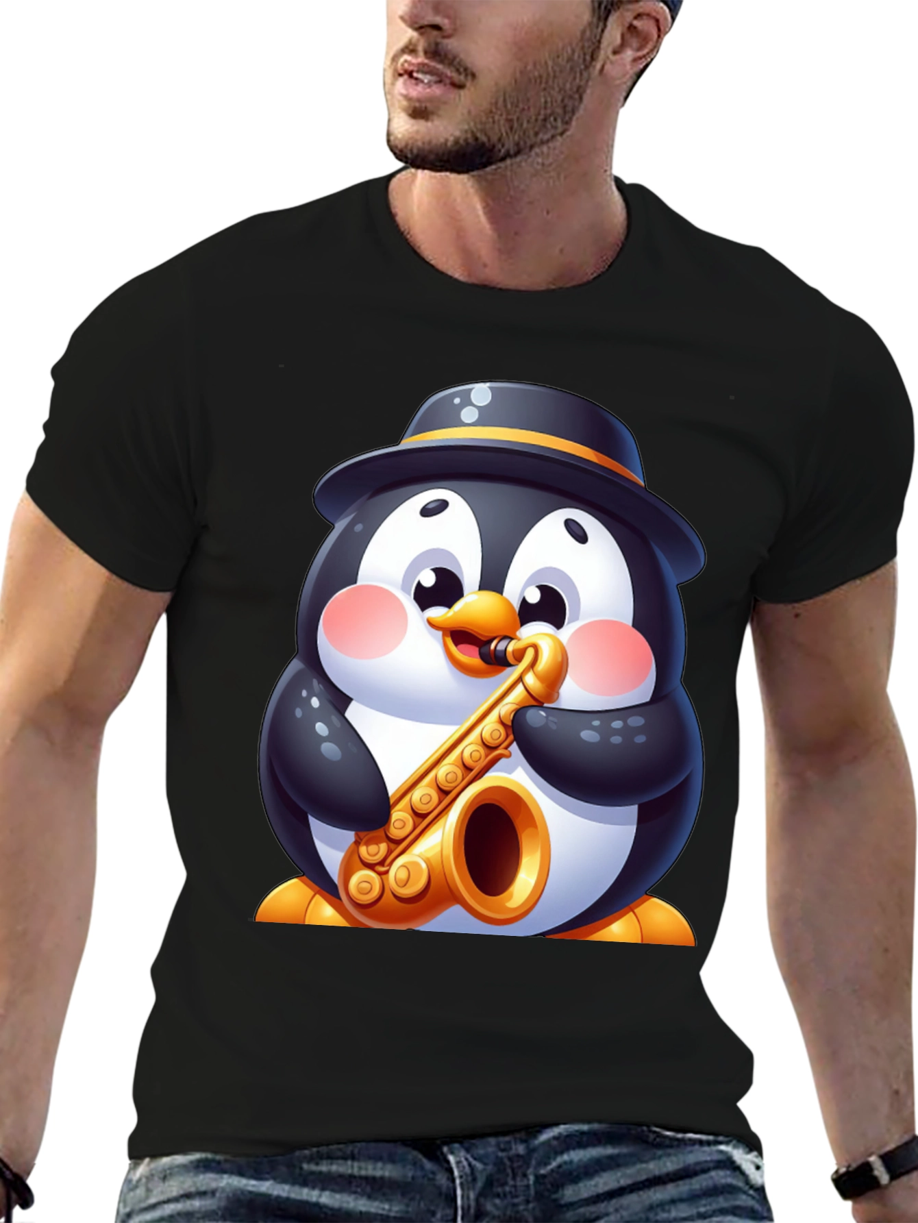 Penguin Sax Player T-Shirt