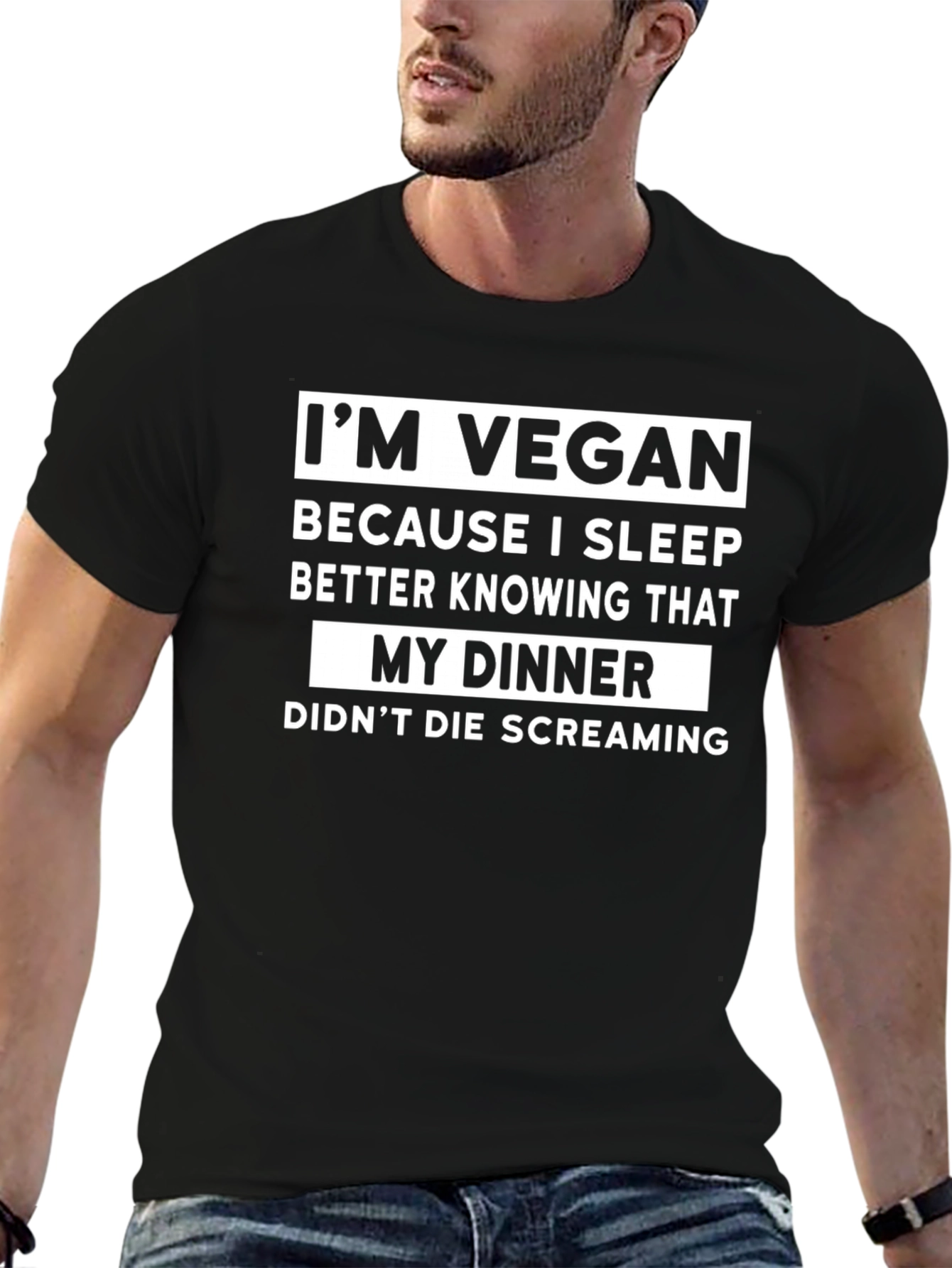 Vegan Slogan T-Shirt: Didnt Die Screaming