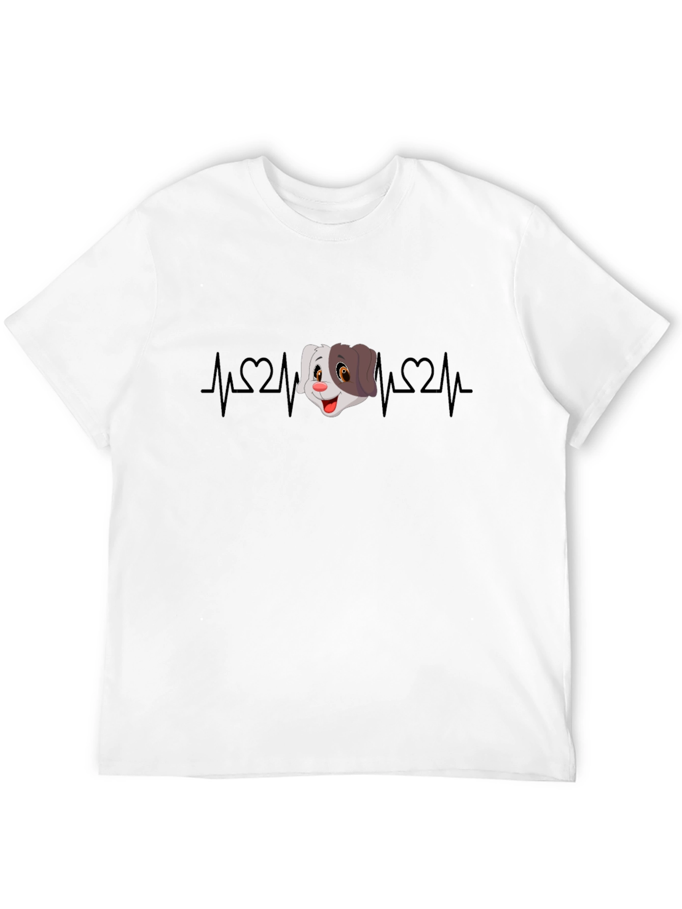 Cartoon Dog Heartbeat Graphic Tee