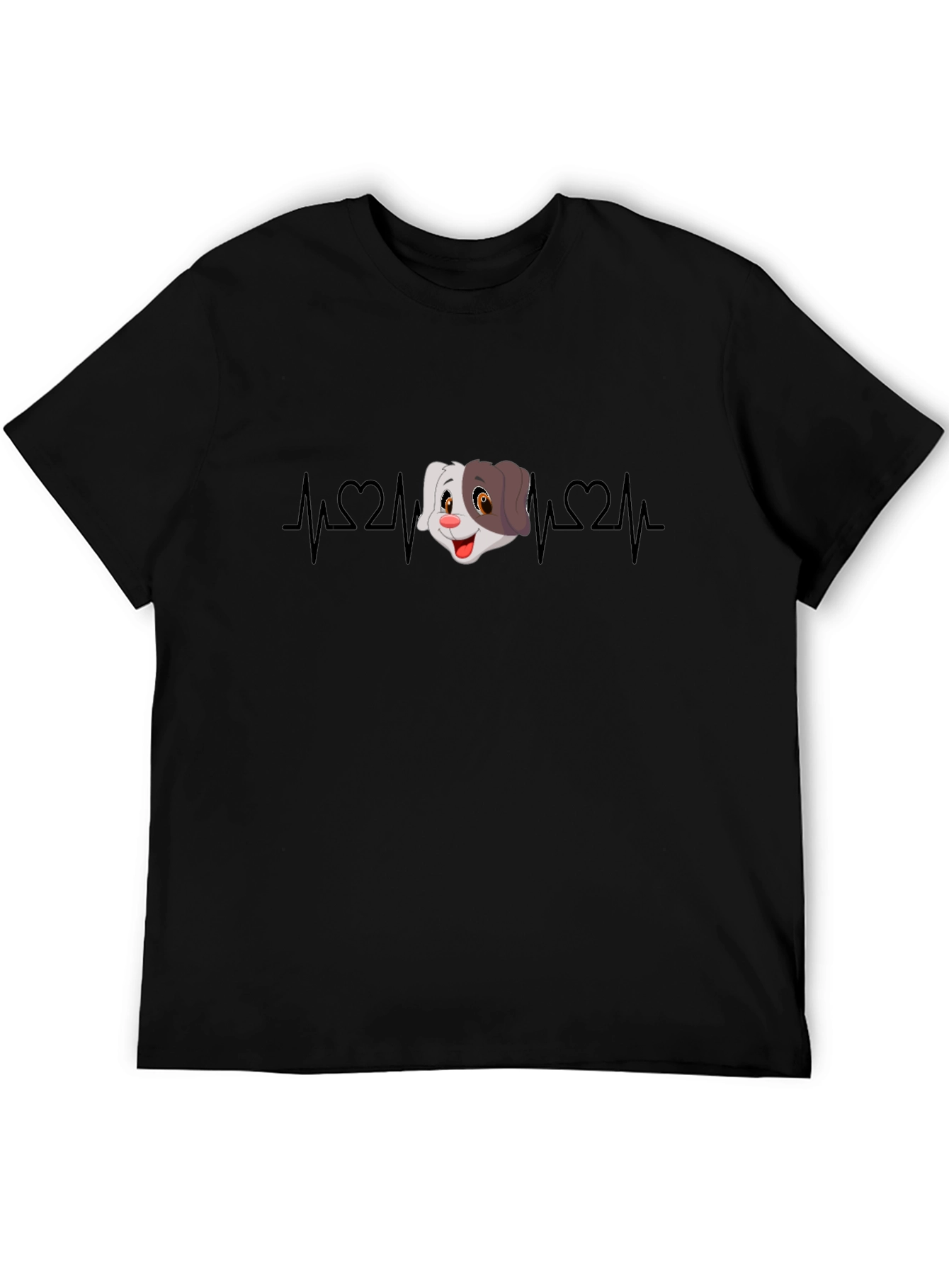 Cartoon Dog Heartbeat Graphic Tee