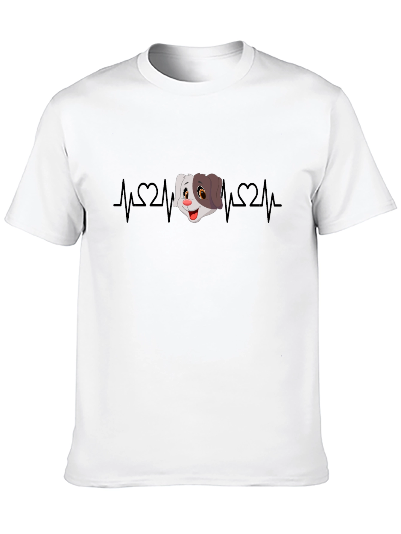 Cartoon Dog Heartbeat Graphic Tee
