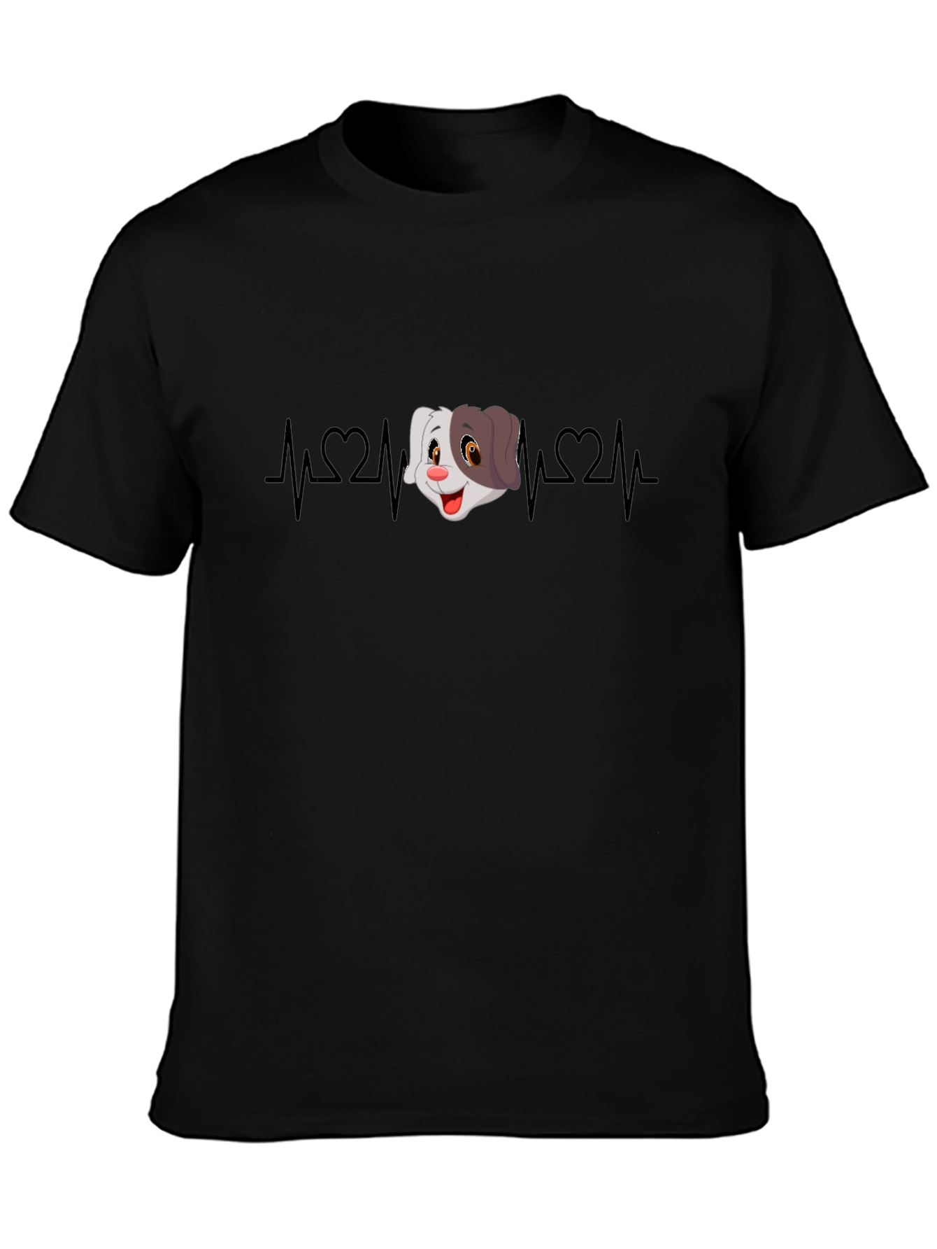 Cartoon Dog Heartbeat Graphic Tee