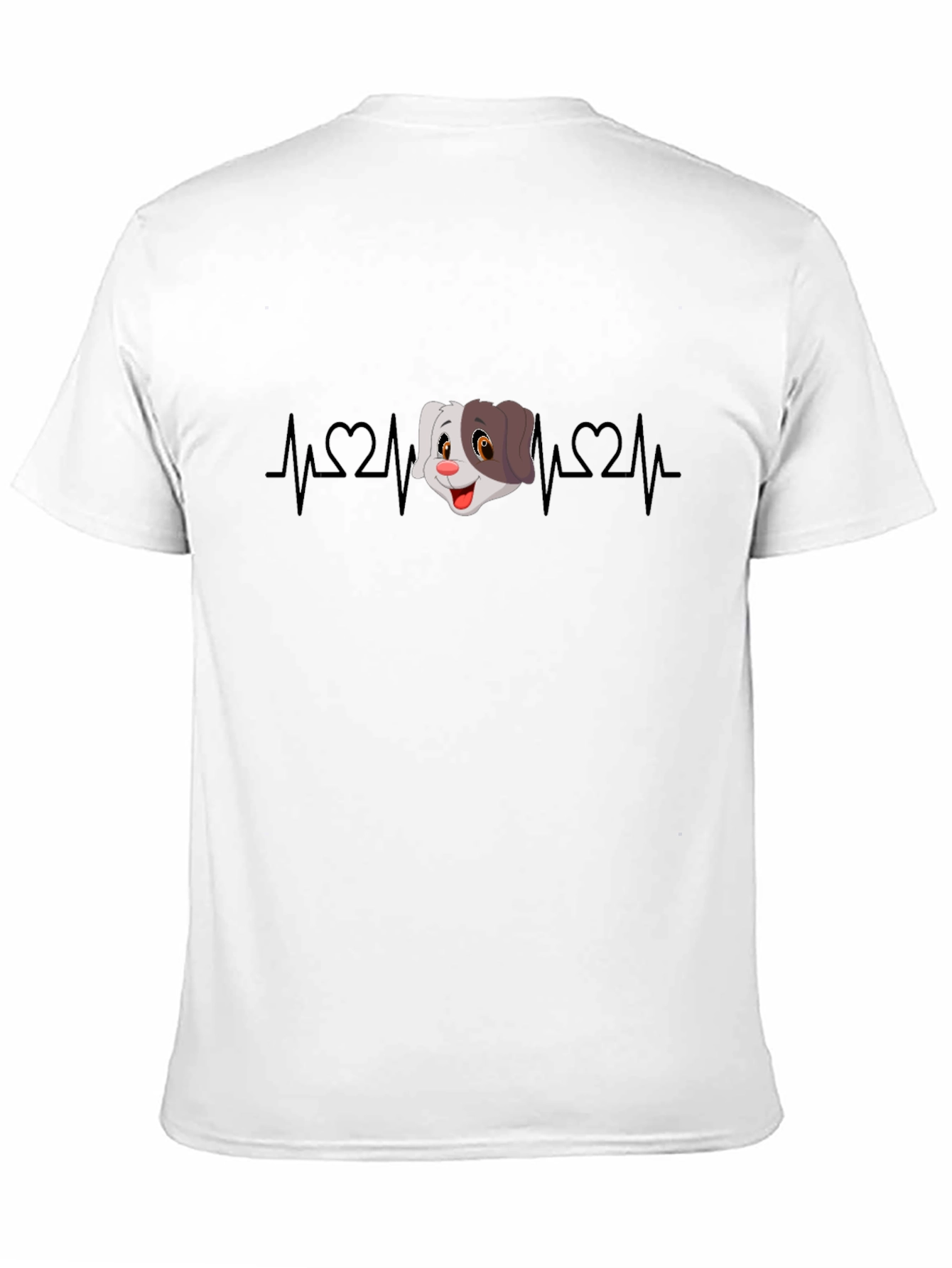 Cartoon Dog Heartbeat Graphic Tee