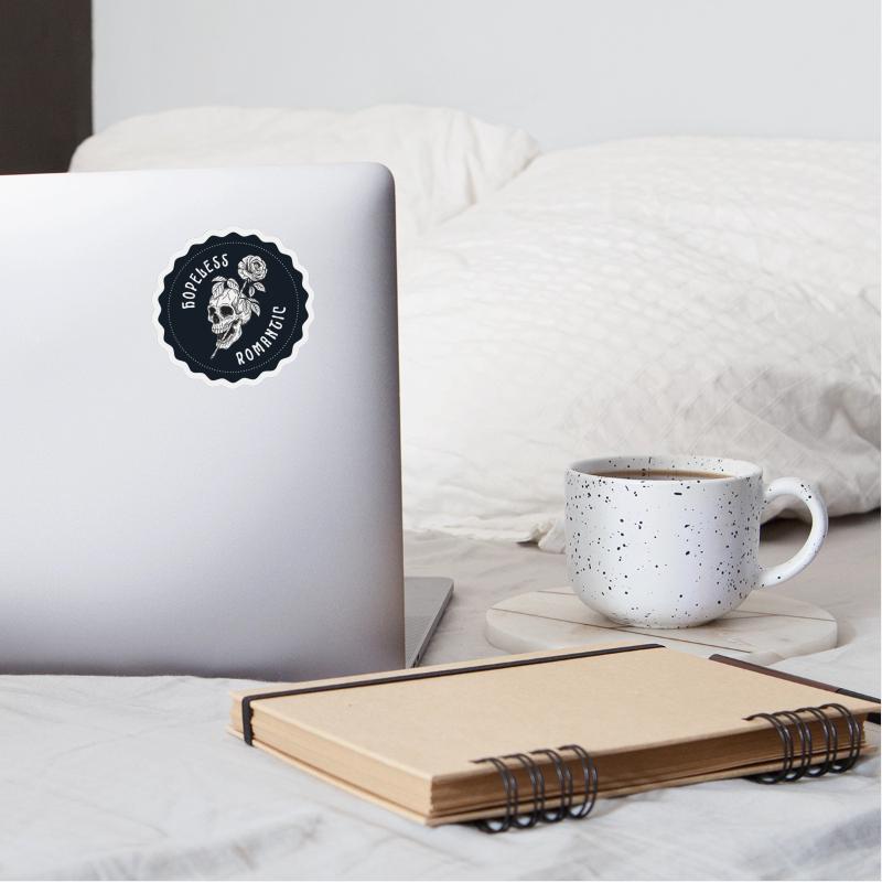 Dark Navy Illustrated Skull Hopeless Romantic
