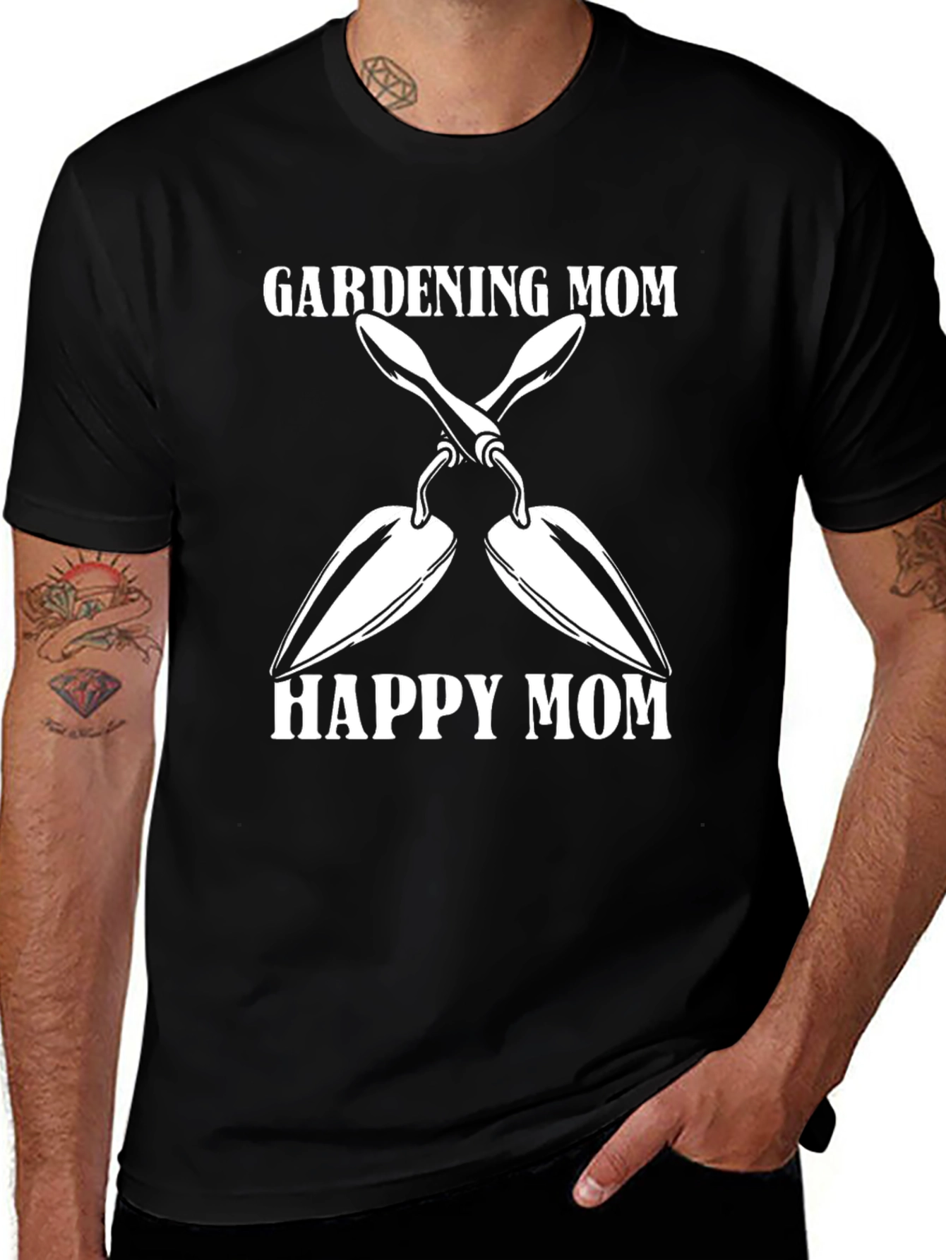 Gardening Mom Black T-Shirt - Happy Mom Design