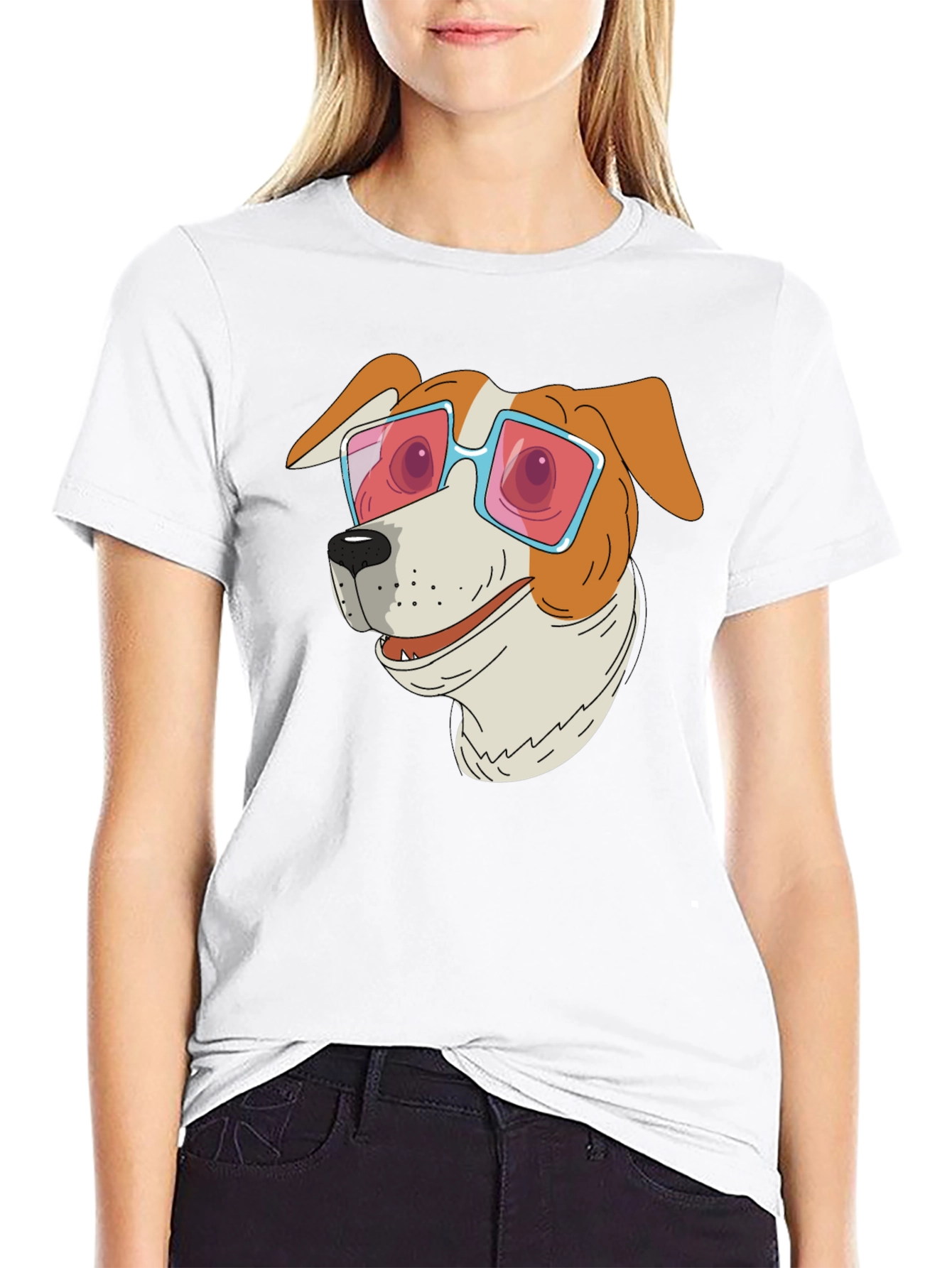 Dog with Sunglasses Graphic T-Shirt