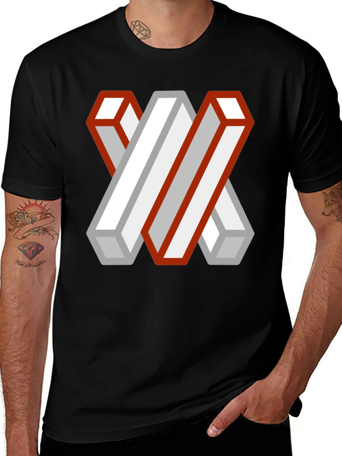 Impossible Geometry T-Shirt - Abstract Illusion Tee