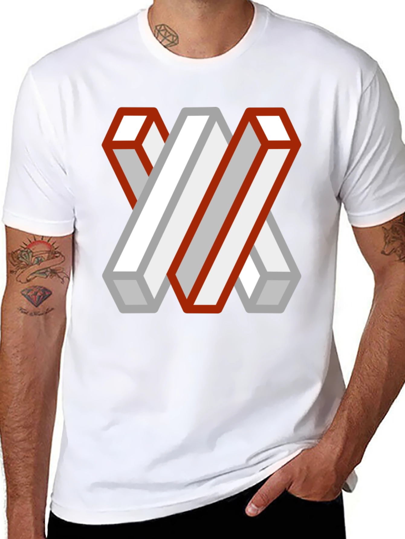 Impossible Geometry T-Shirt - Abstract Illusion Tee