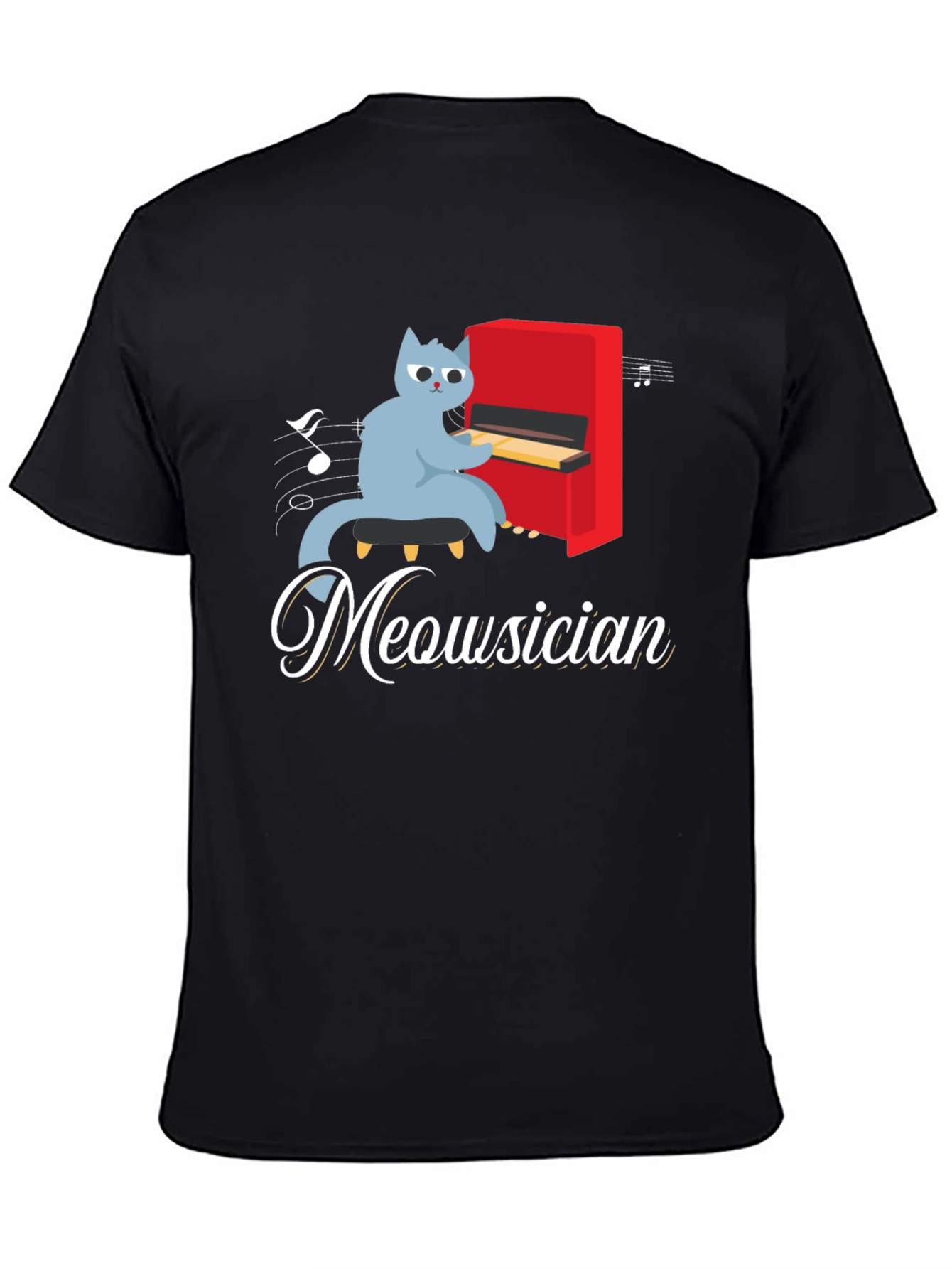 Meowsician Cat Playing Piano T-Shirt