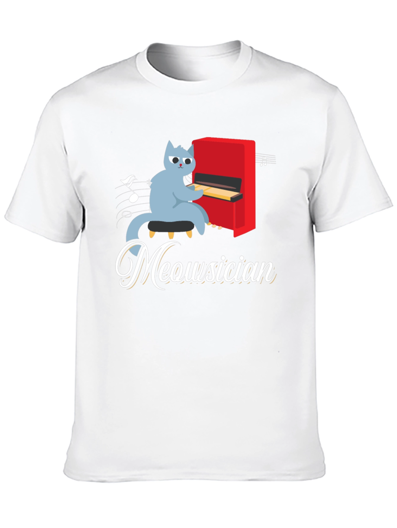 Meowsician Cat Playing Piano T-Shirt