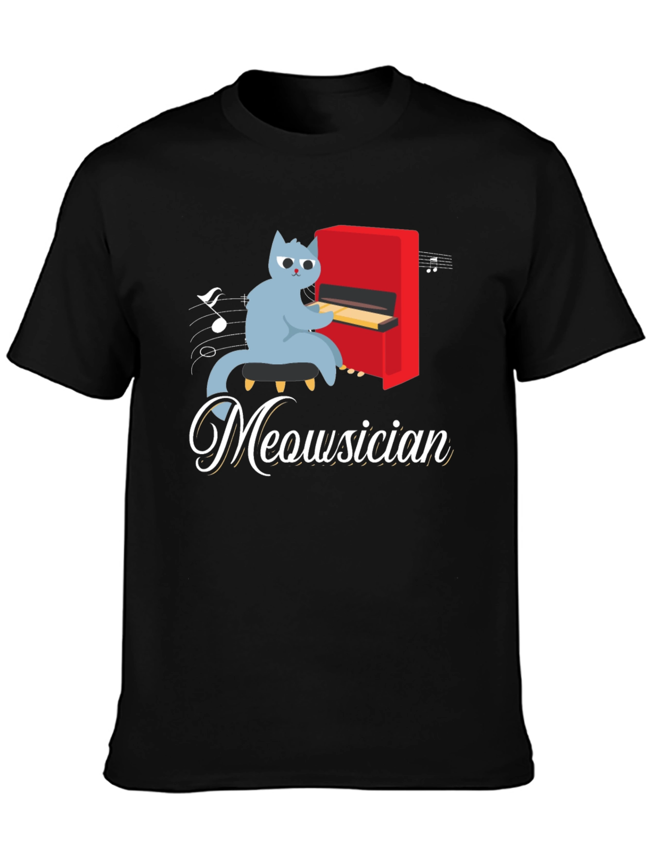 Meowsician Cat Playing Piano T-Shirt