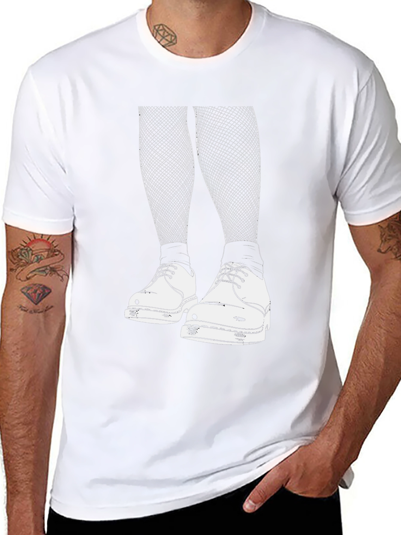 Edgy Graphic Tee: Fishnets and Doc Martens Style