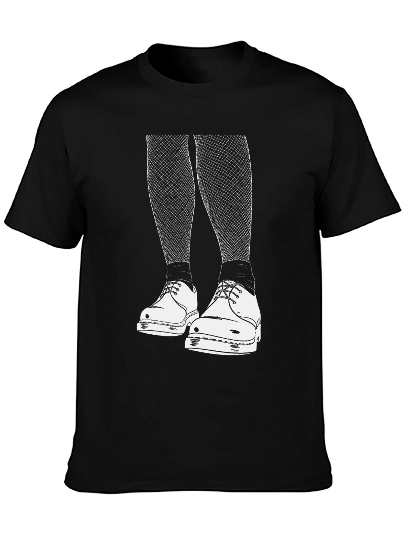Edgy Graphic Tee: Fishnets and Doc Martens Style
