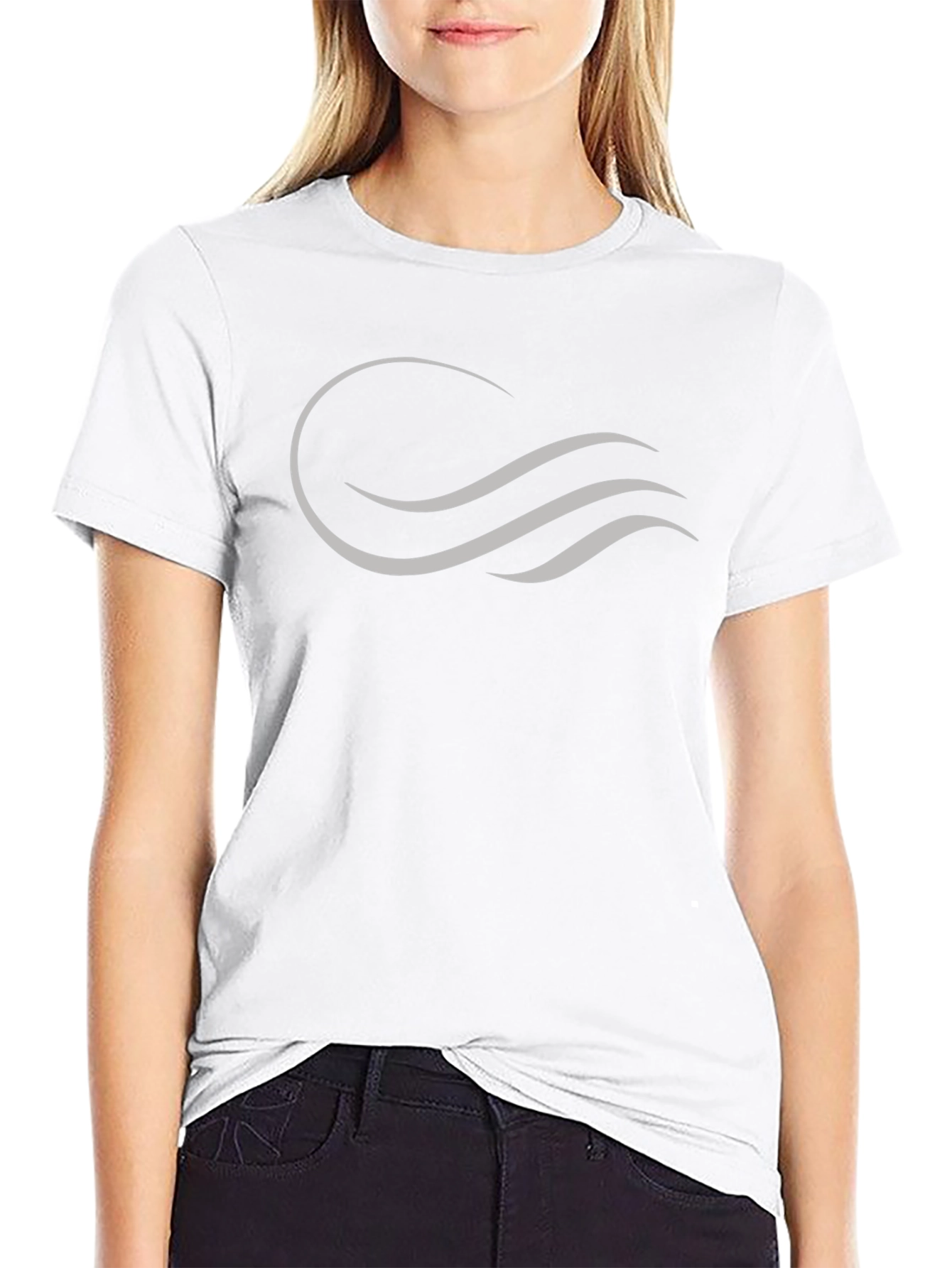 Abstract Wave Design Black T-Shirt