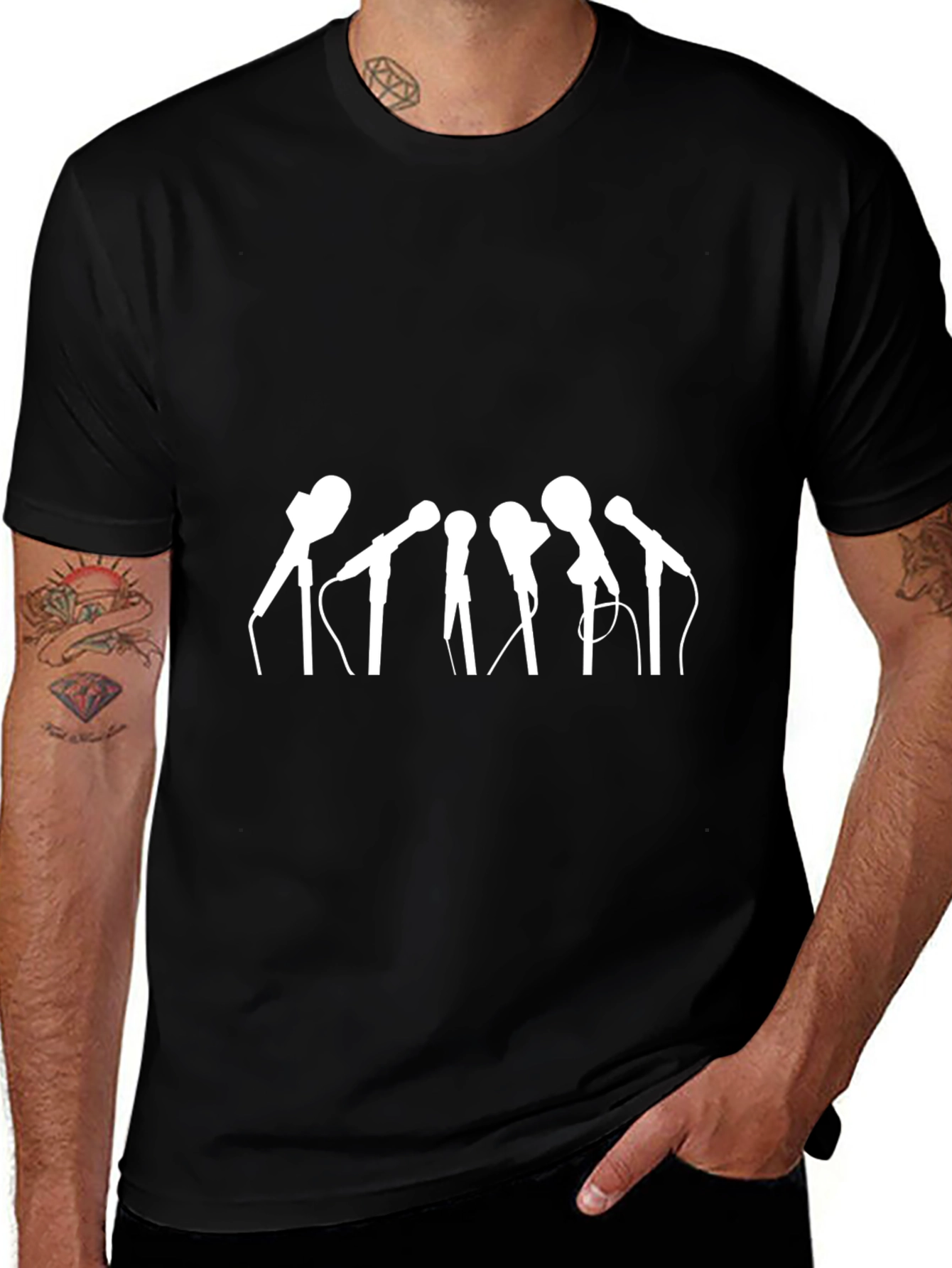 Microphone Array Graphic Tee - Black