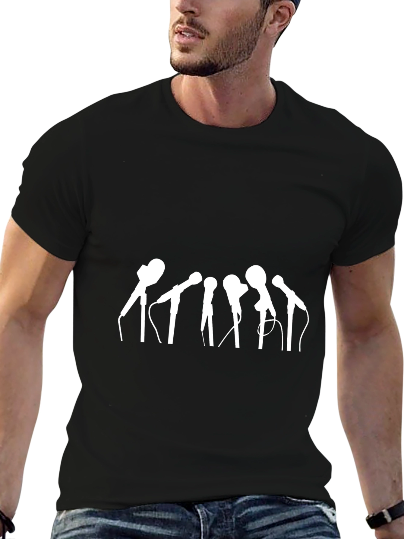 Microphone Array Graphic Tee - Black