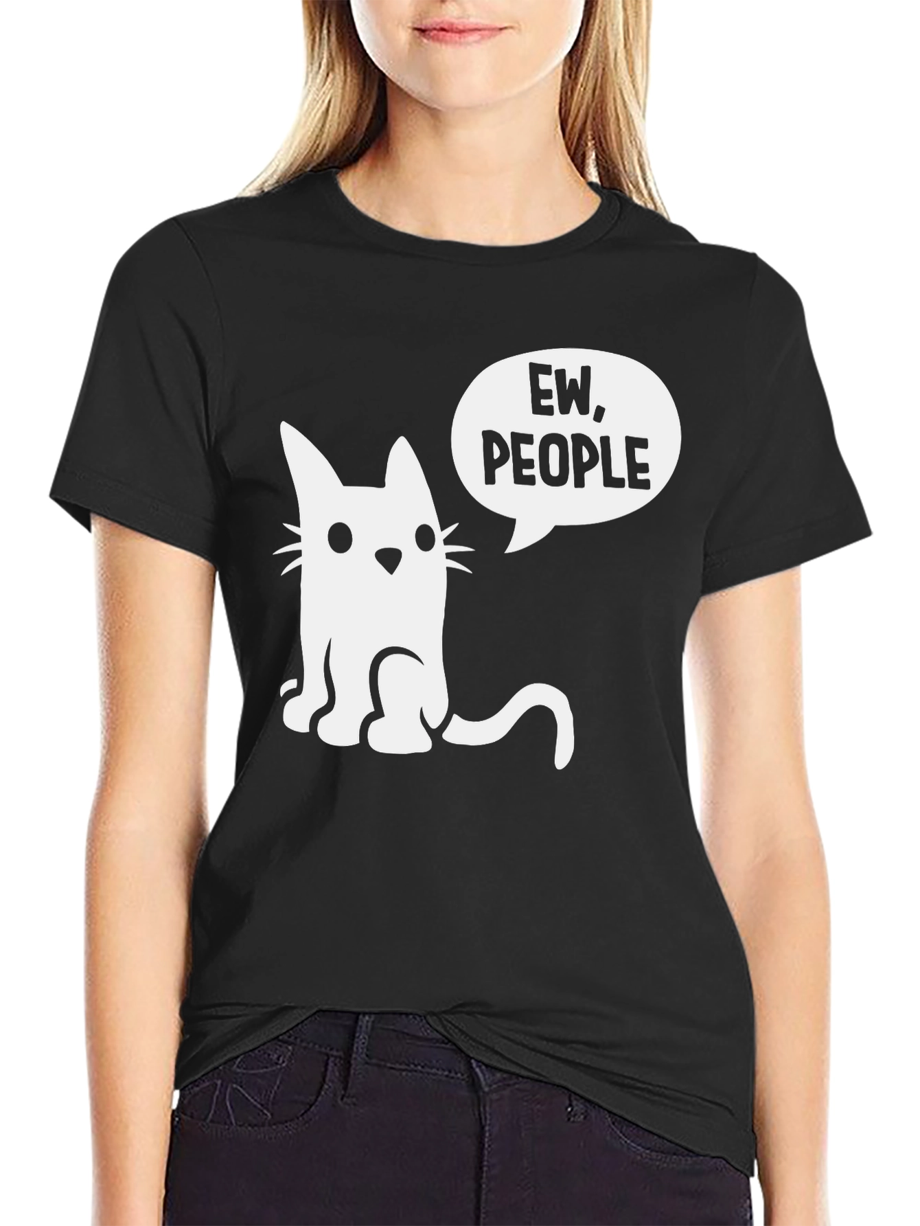 Ew People Cat Graphic T-Shirt