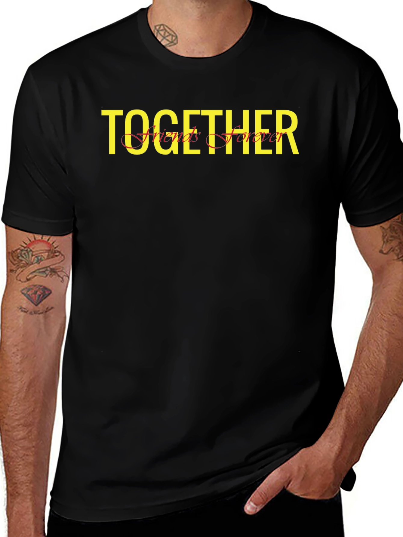 Together Friends Forever Black T-Shirt