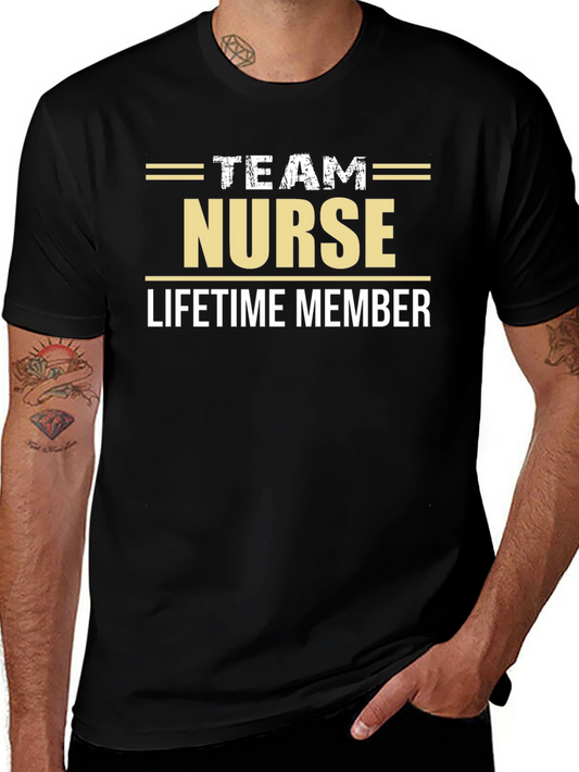 Team Nurse Lifetime Member Black Graphic Tee