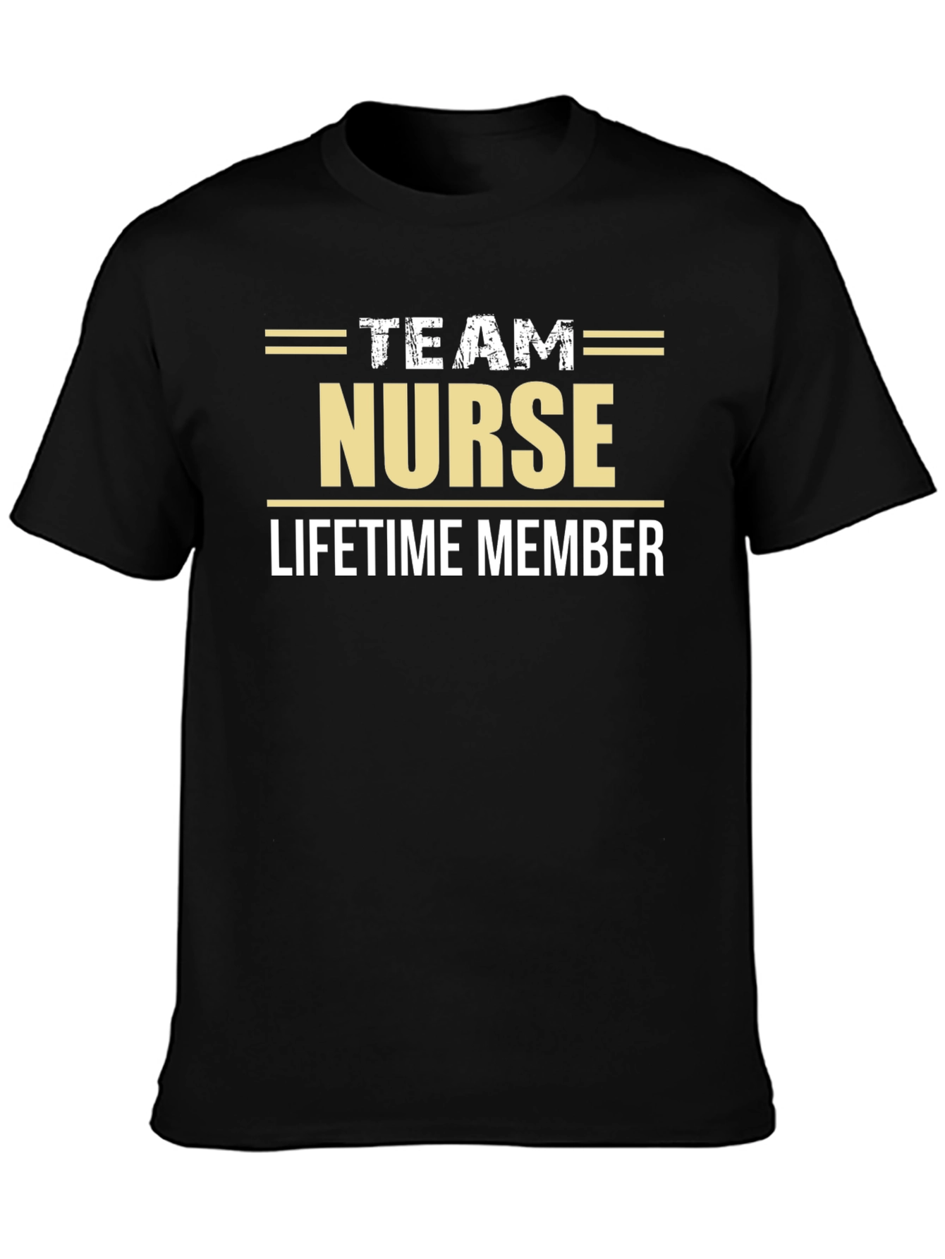Team Nurse Lifetime Member Black Graphic Tee