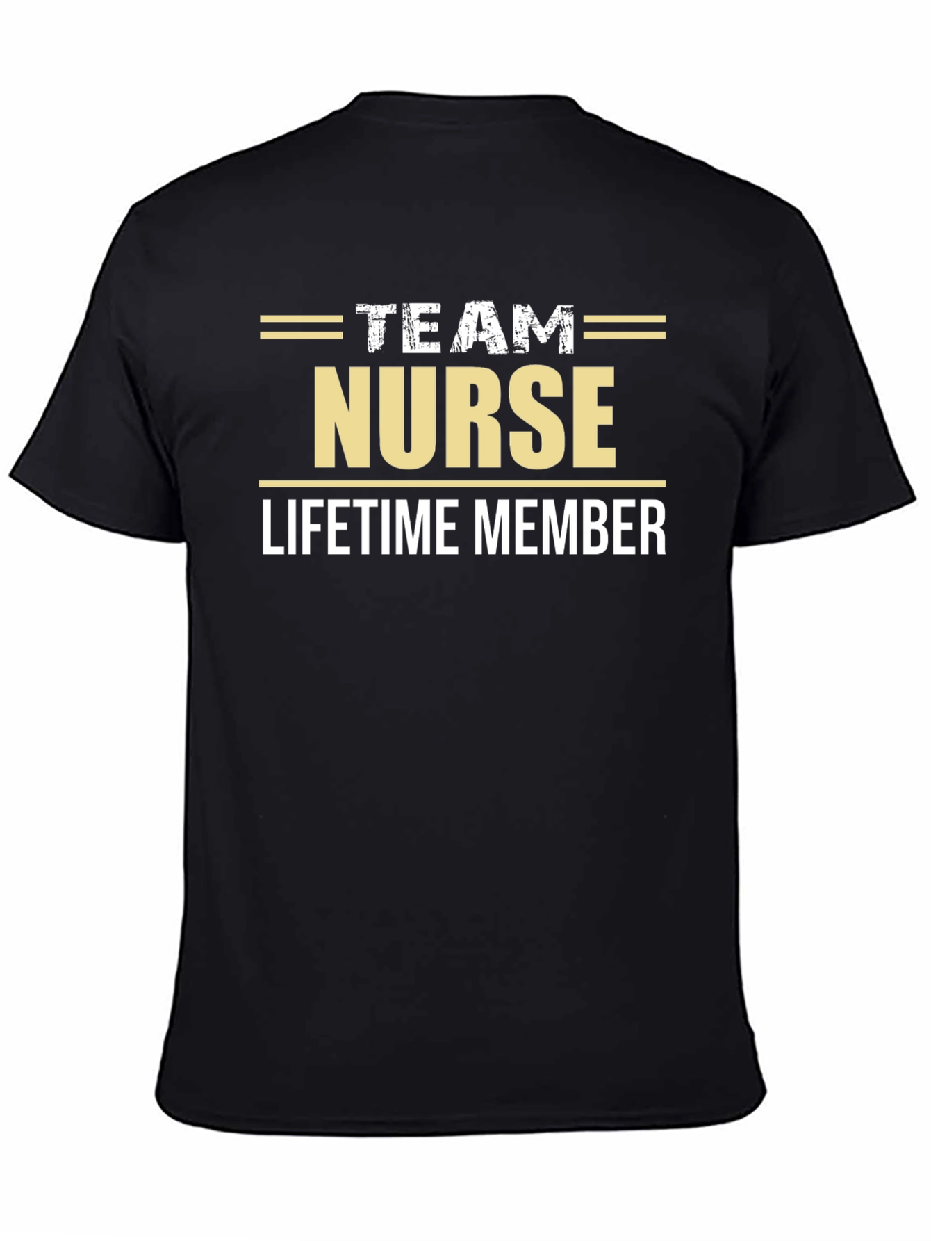 Team Nurse Lifetime Member Black Graphic Tee
