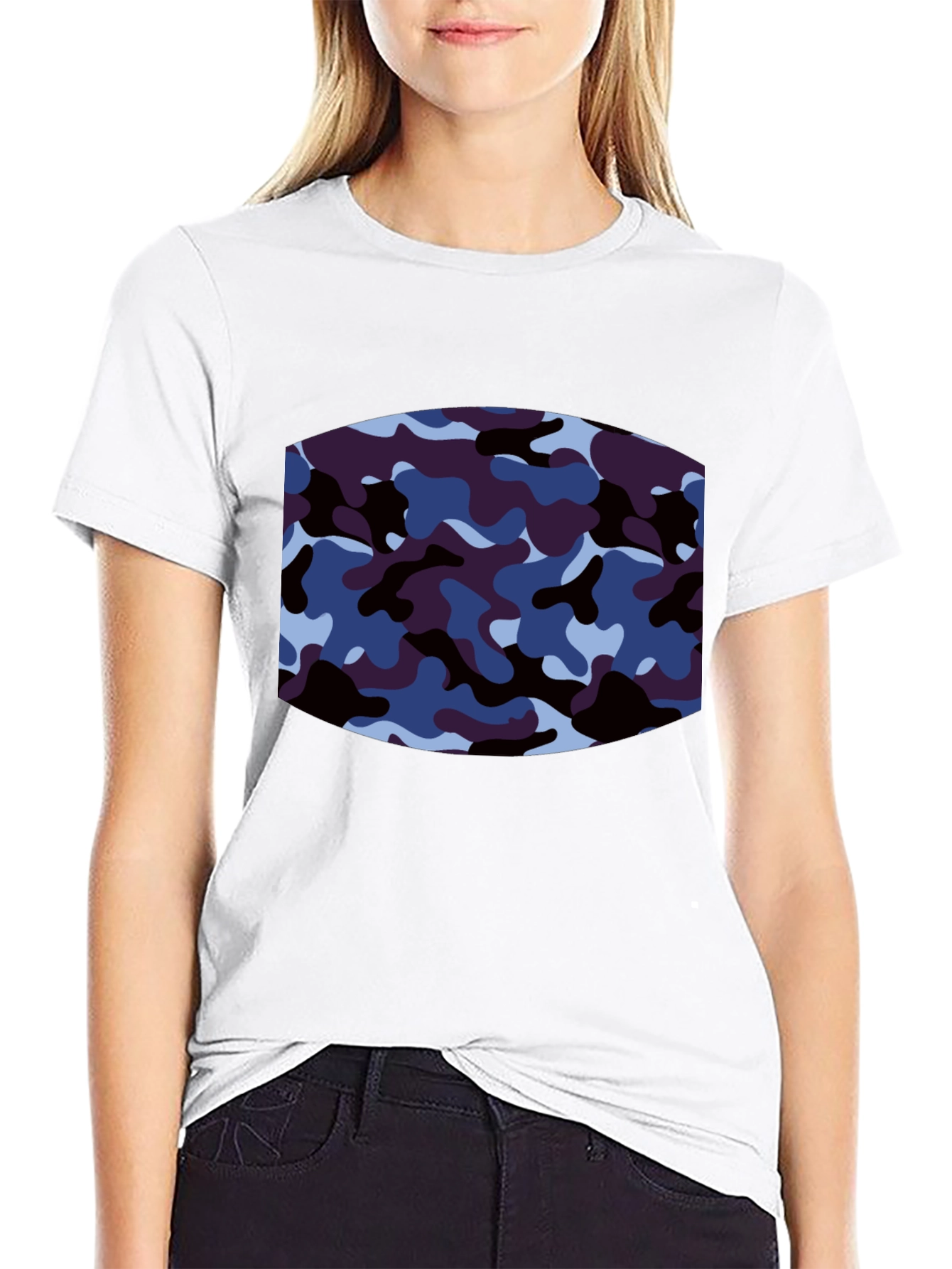 Mens Camo Graphic Print Black T-Shirt