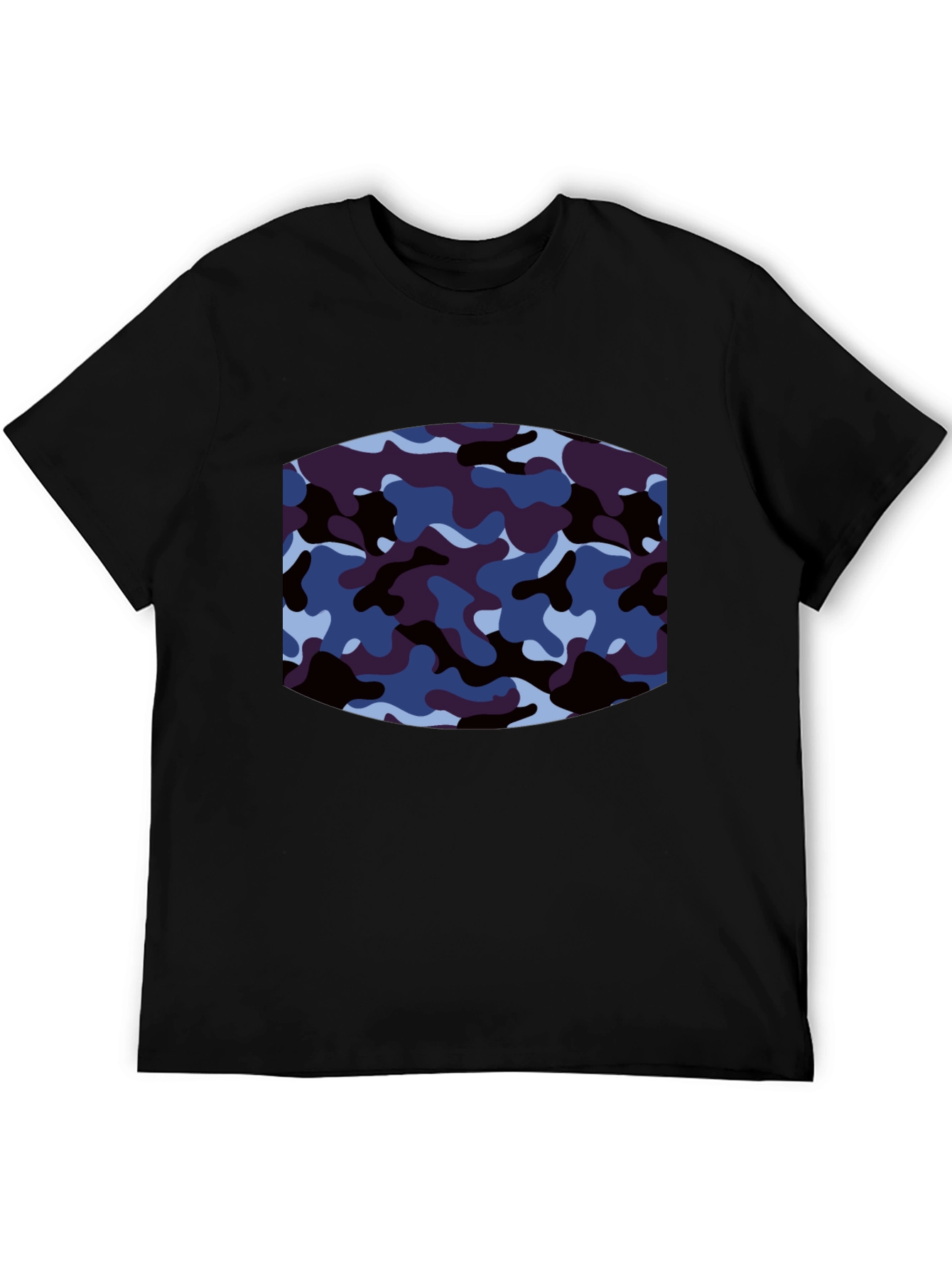 Mens Camo Graphic Print Black T-Shirt