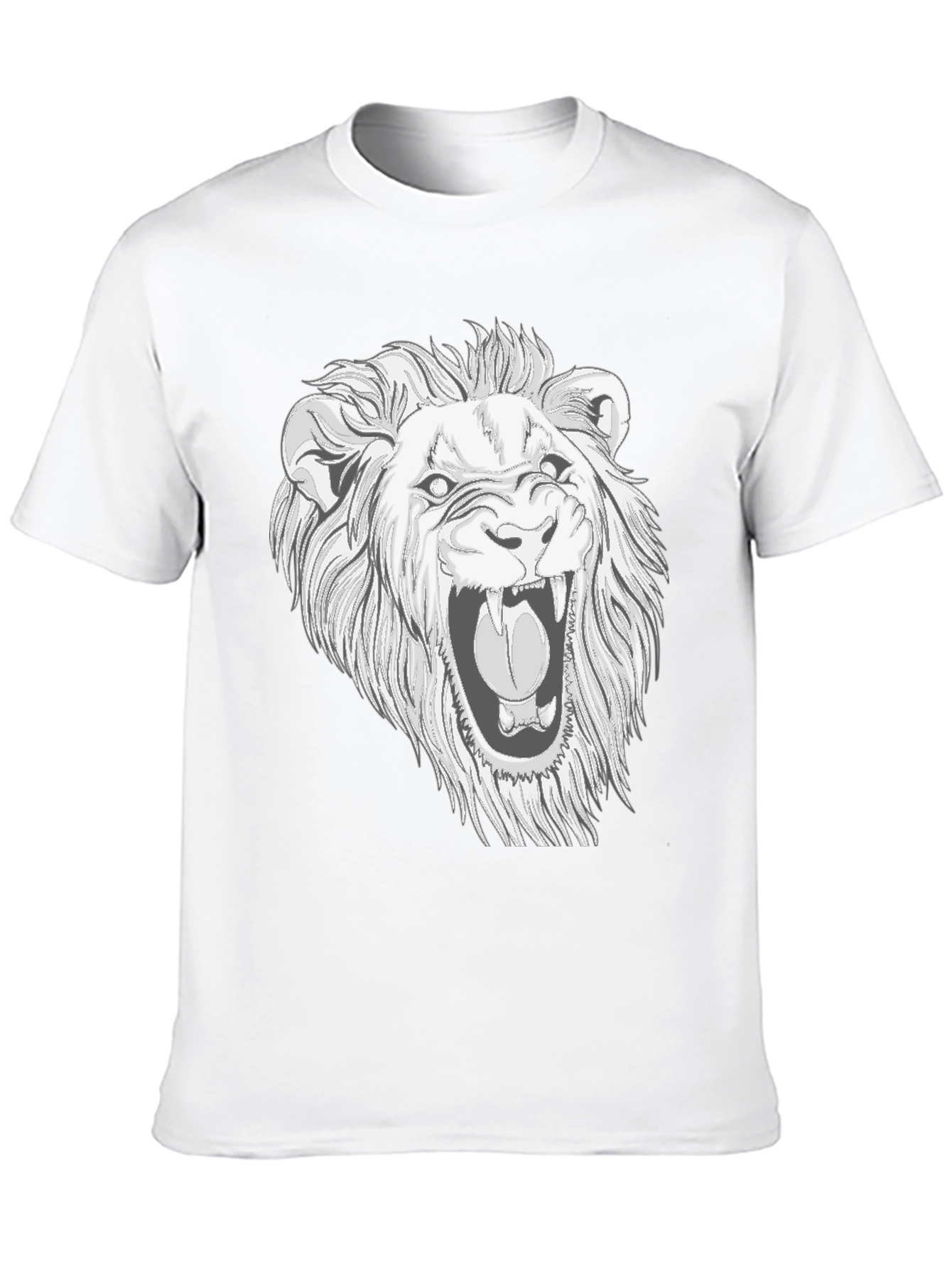 Lion Graphic Print Black T-Shirt for Men