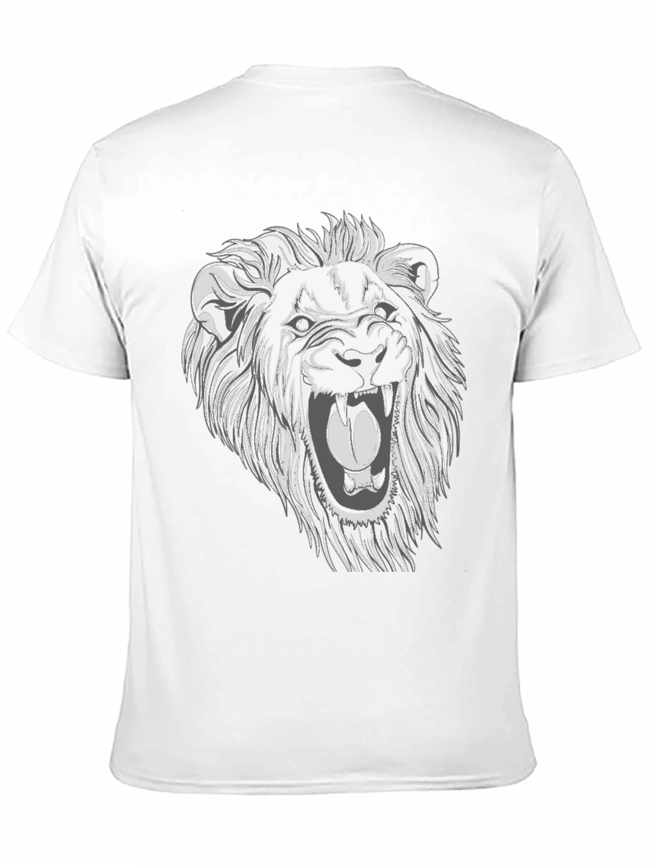 Lion Graphic Print Black T-Shirt for Men