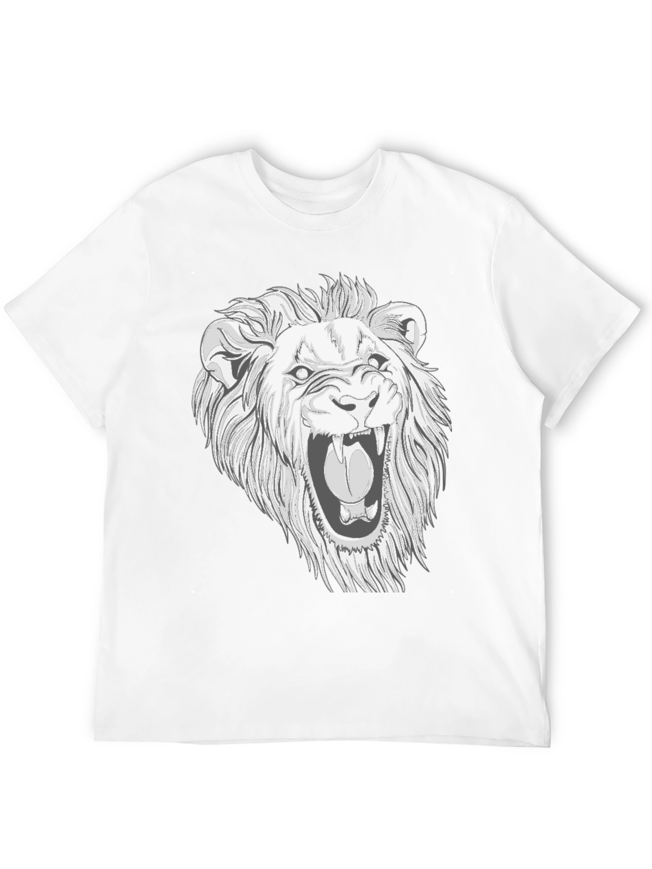 Lion Graphic Print Black T-Shirt for Men