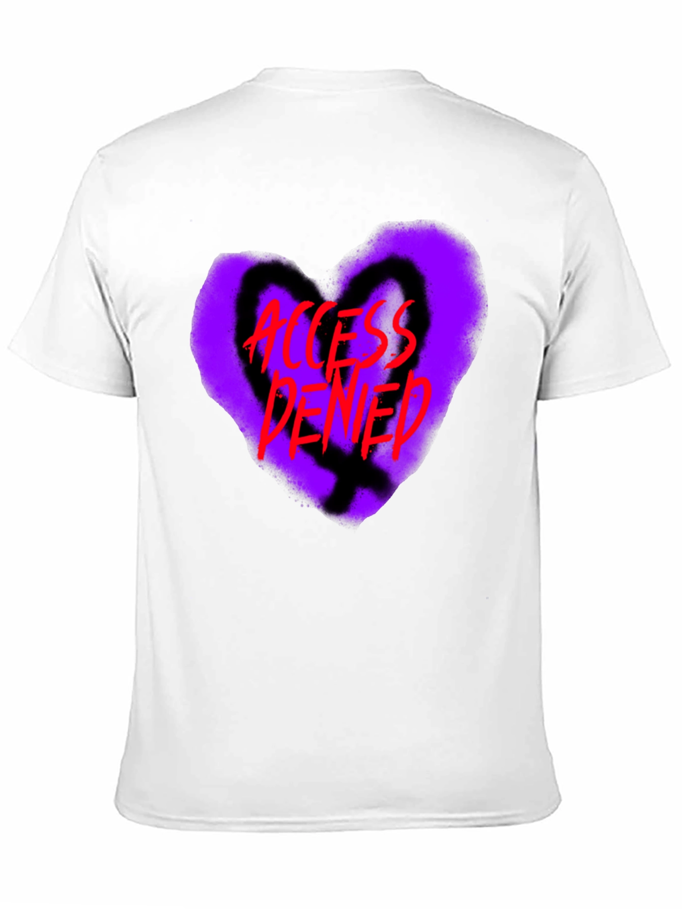 Access Denied Heart Graphic T-Shirt - Black