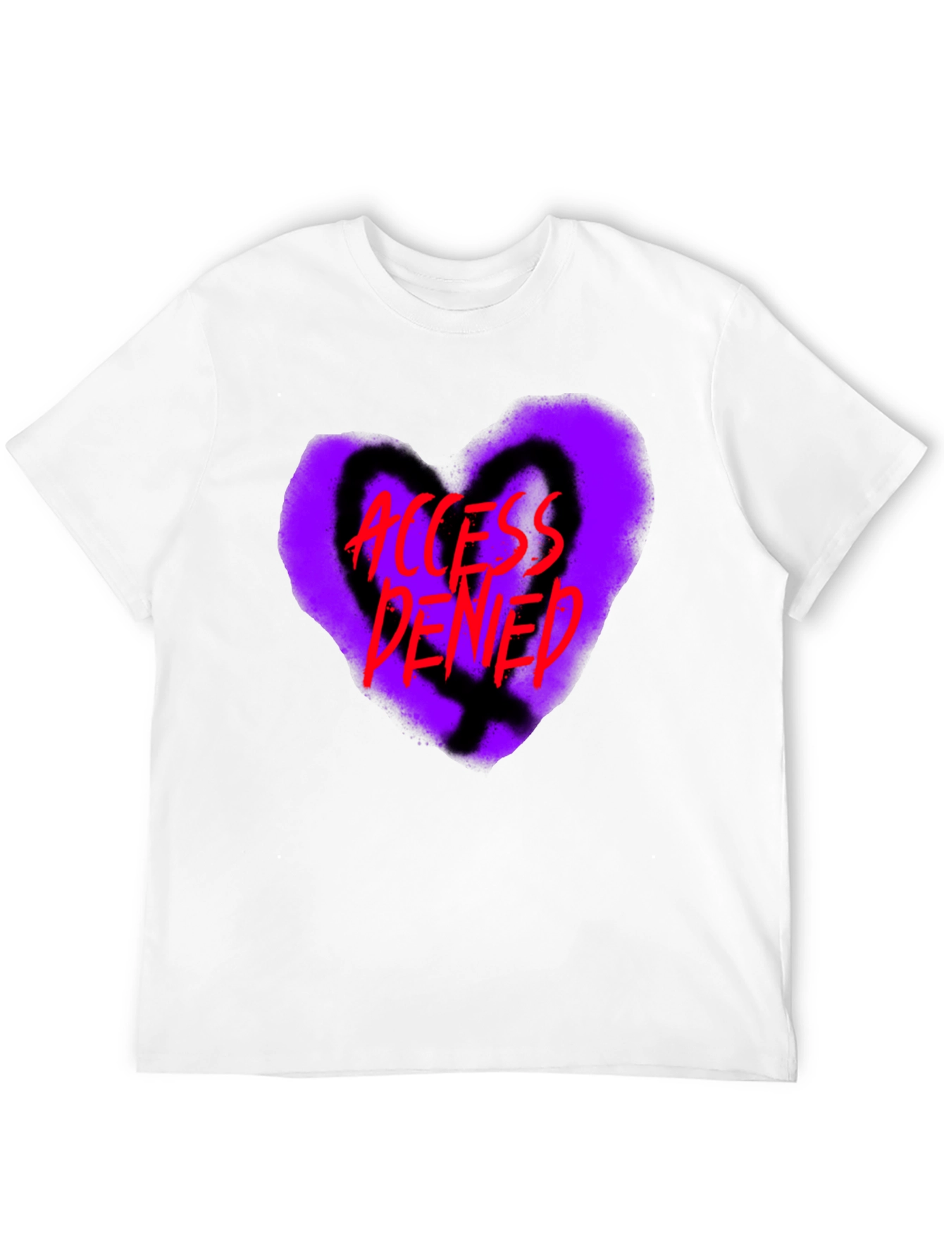 Access Denied Heart Graphic T-Shirt - Black