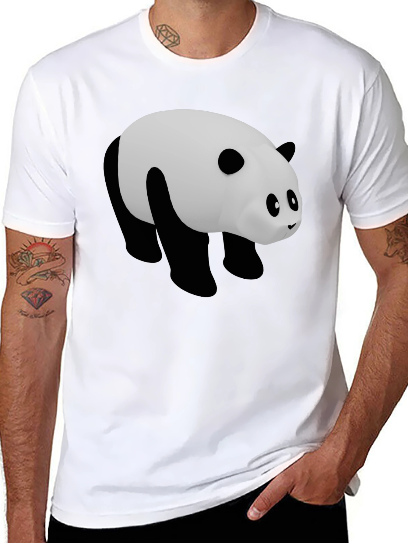 Panda Graphic Tee - Black Casual Comfort