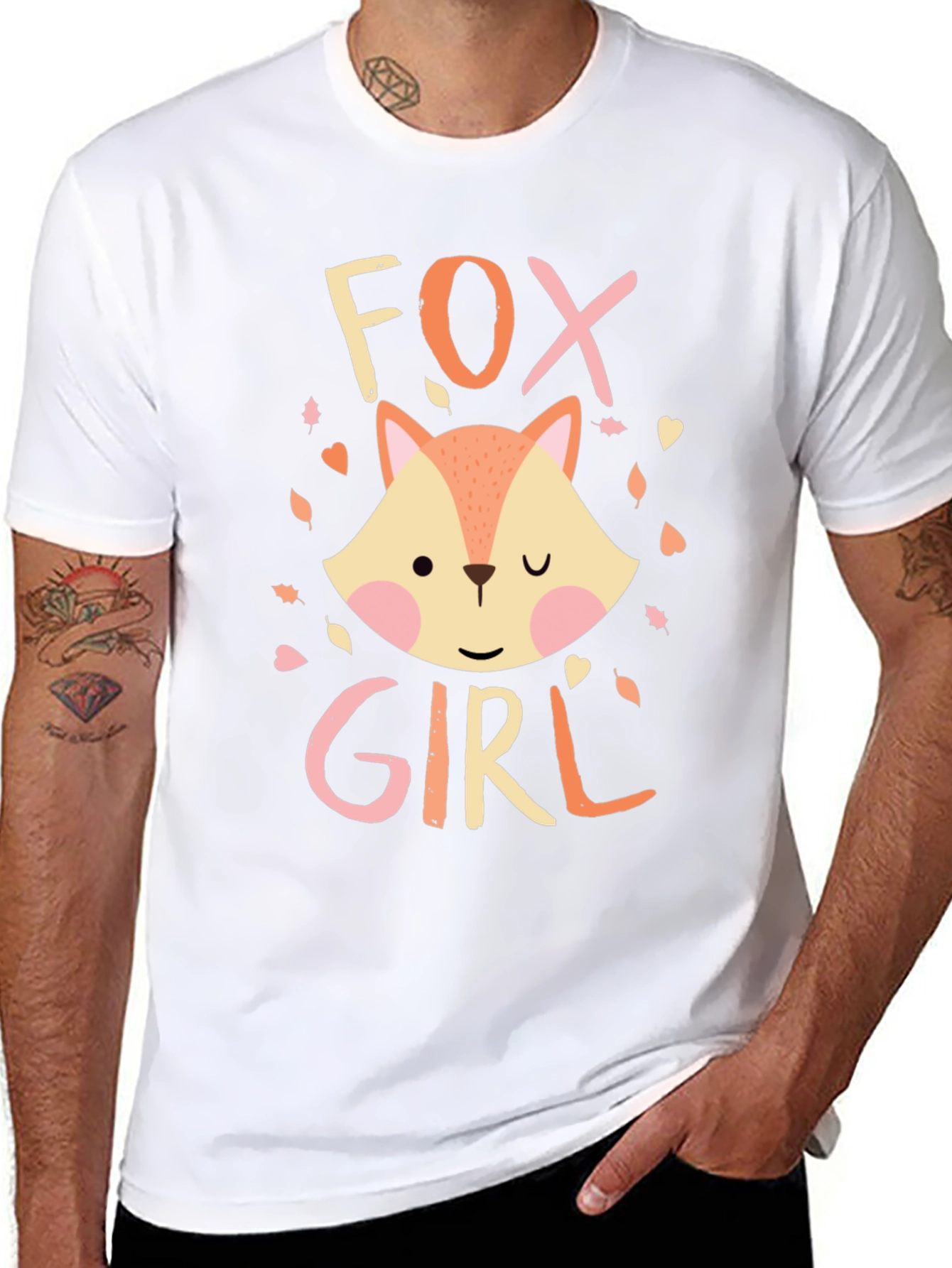 Fox Girl Graphic T-Shirt - Cute Animal Tee