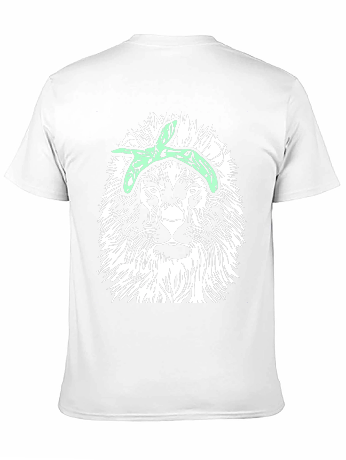 Lion Graphic Tee with Bandana - Black Casual T-Shirt