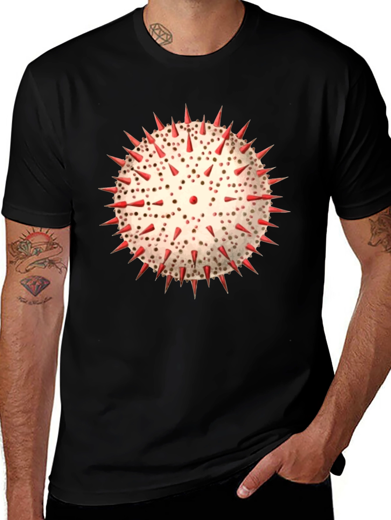 Spiky Sphere Graphic T-Shirt - Unique Design