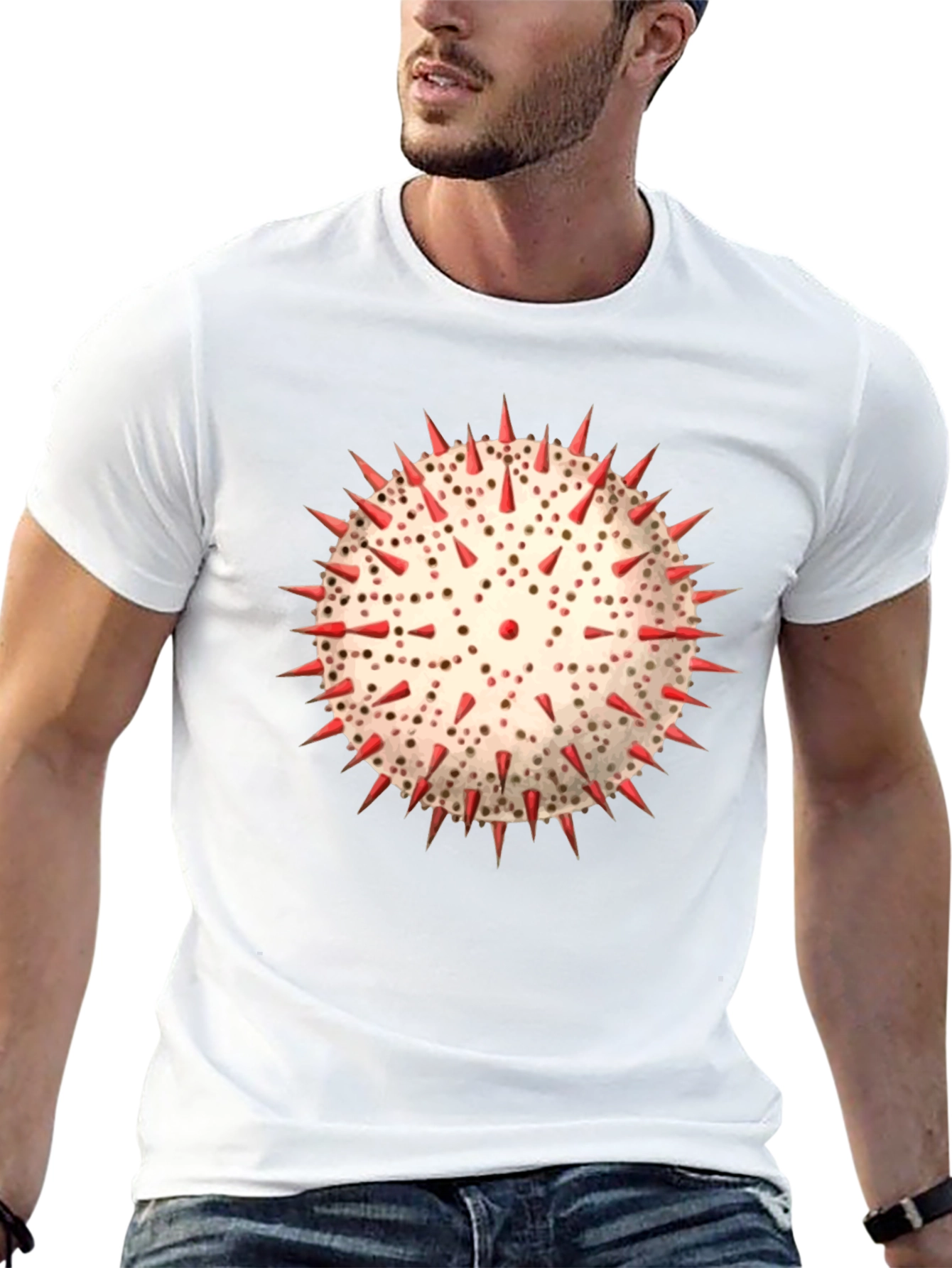 Spiky Sphere Graphic T-Shirt - Unique Design
