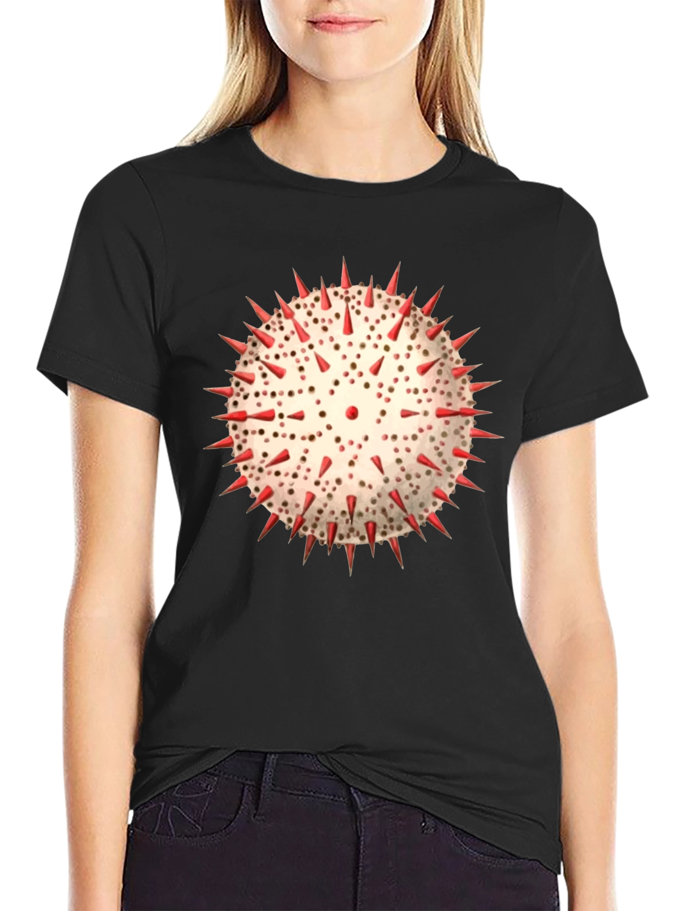 Spiky Sphere Graphic T-Shirt - Unique Design