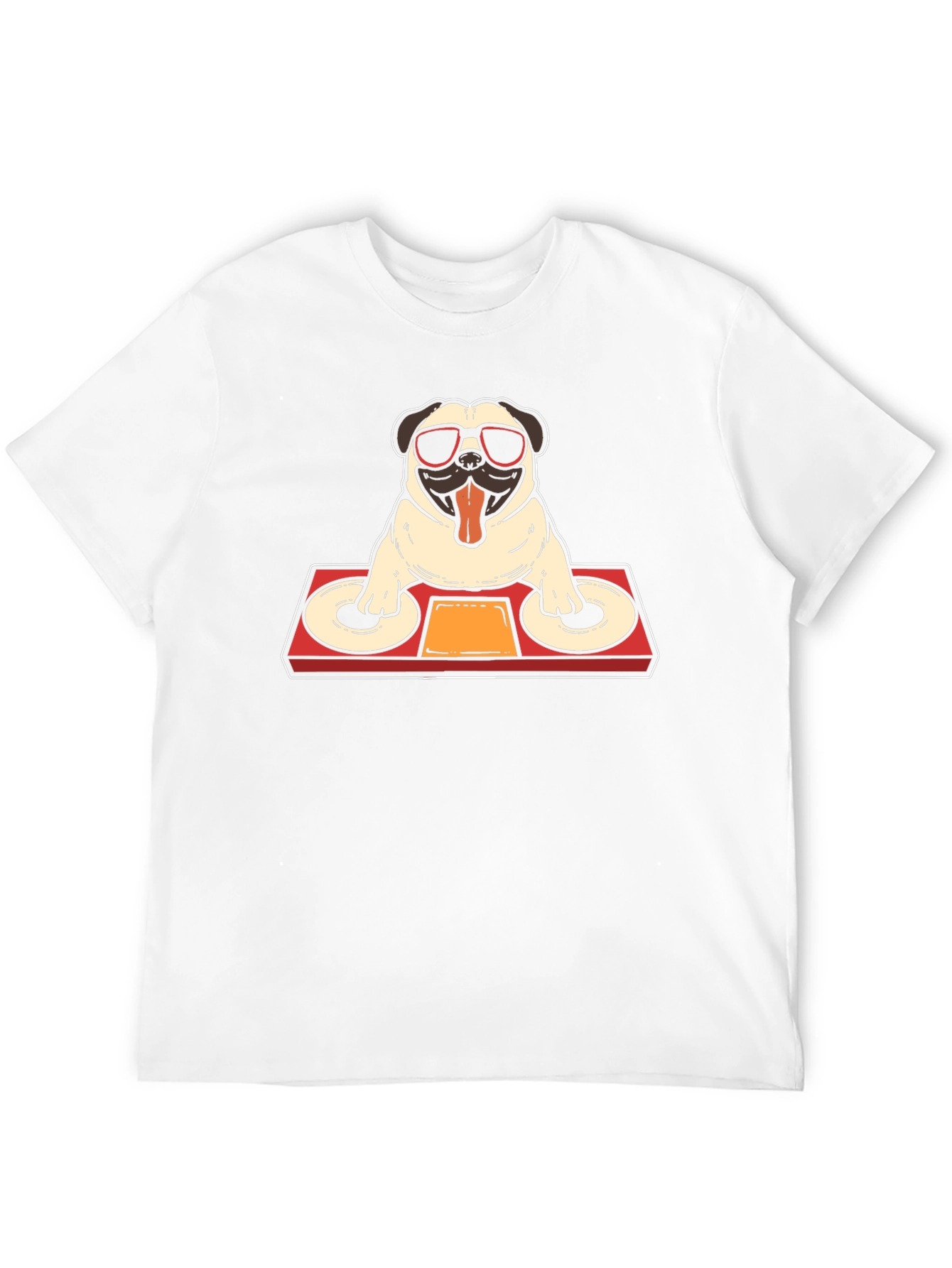 DJ Pug Graphic T-Shirt - Black