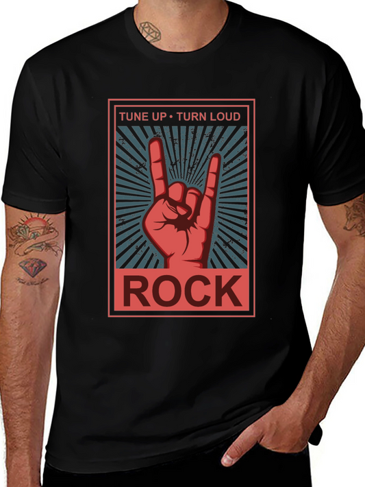 Rock n Roll Graphic T-Shirt - Tune Up Turn Loud!