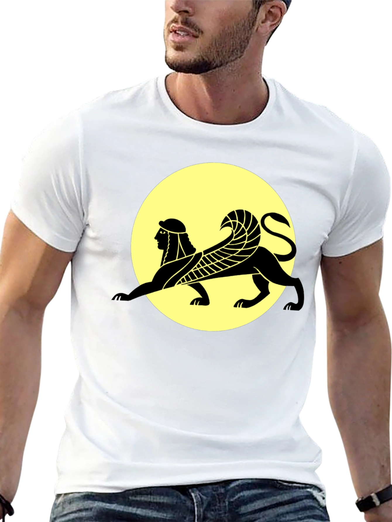 Sphinx Graphic Print Black T-Shirt