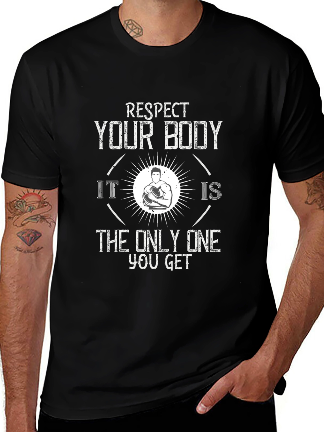 Respect Your Body Graphic Tee - Black