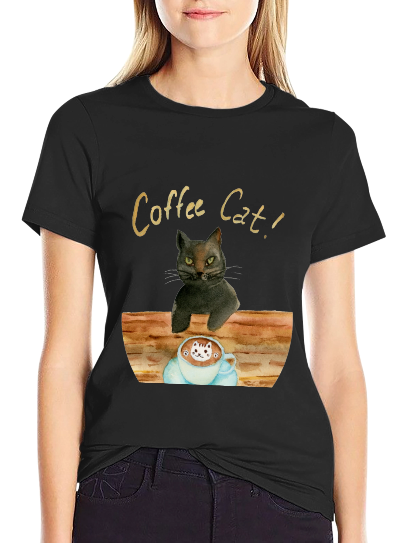 Coffee Cat T-Shirt - Unique Graphic Tee