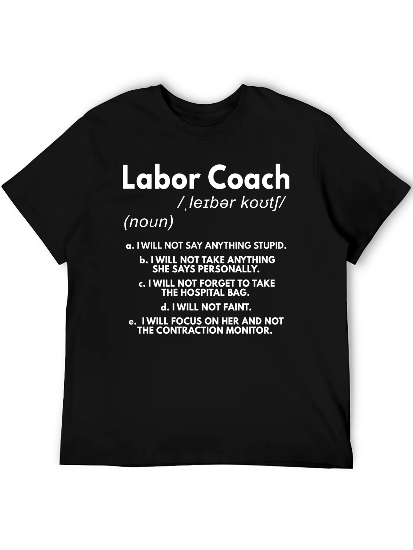 Labor Coach Definition Funny Dad T-Shirt