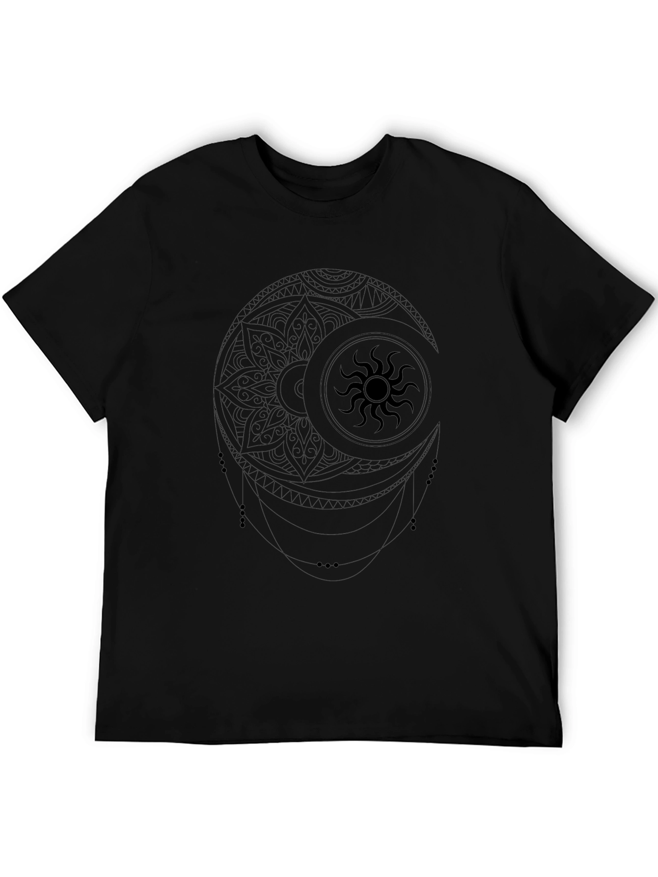 Celestial Sun & Moon Mandala Graphic T-Shirt