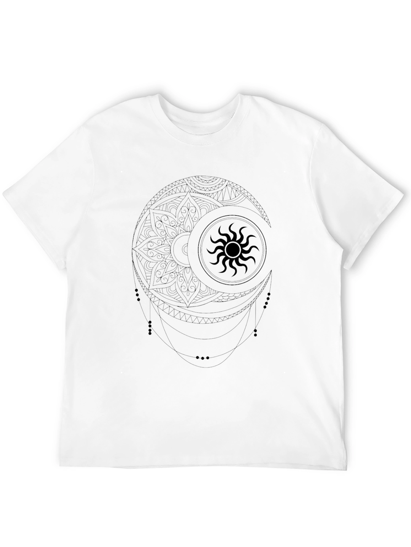 Celestial Sun & Moon Mandala Graphic T-Shirt