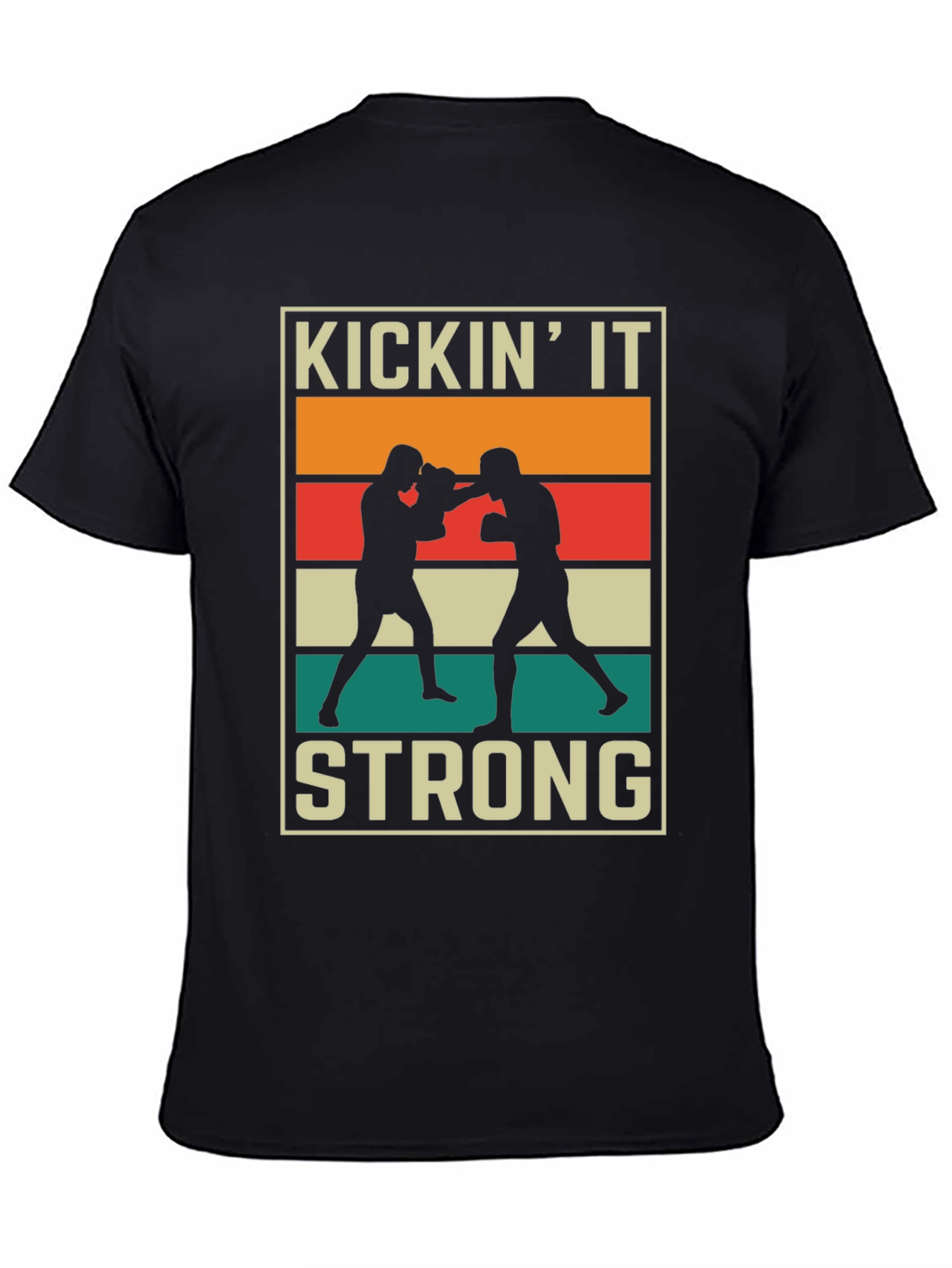 KICKIN IT STRONG Graphic T-Shirt Boxing Design