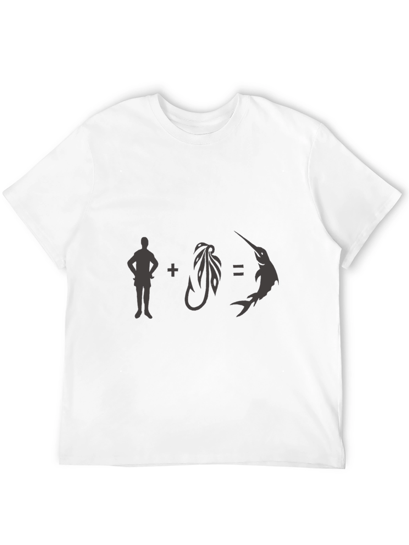 Fisherman + Hook = Marlin Black Graphic Tee