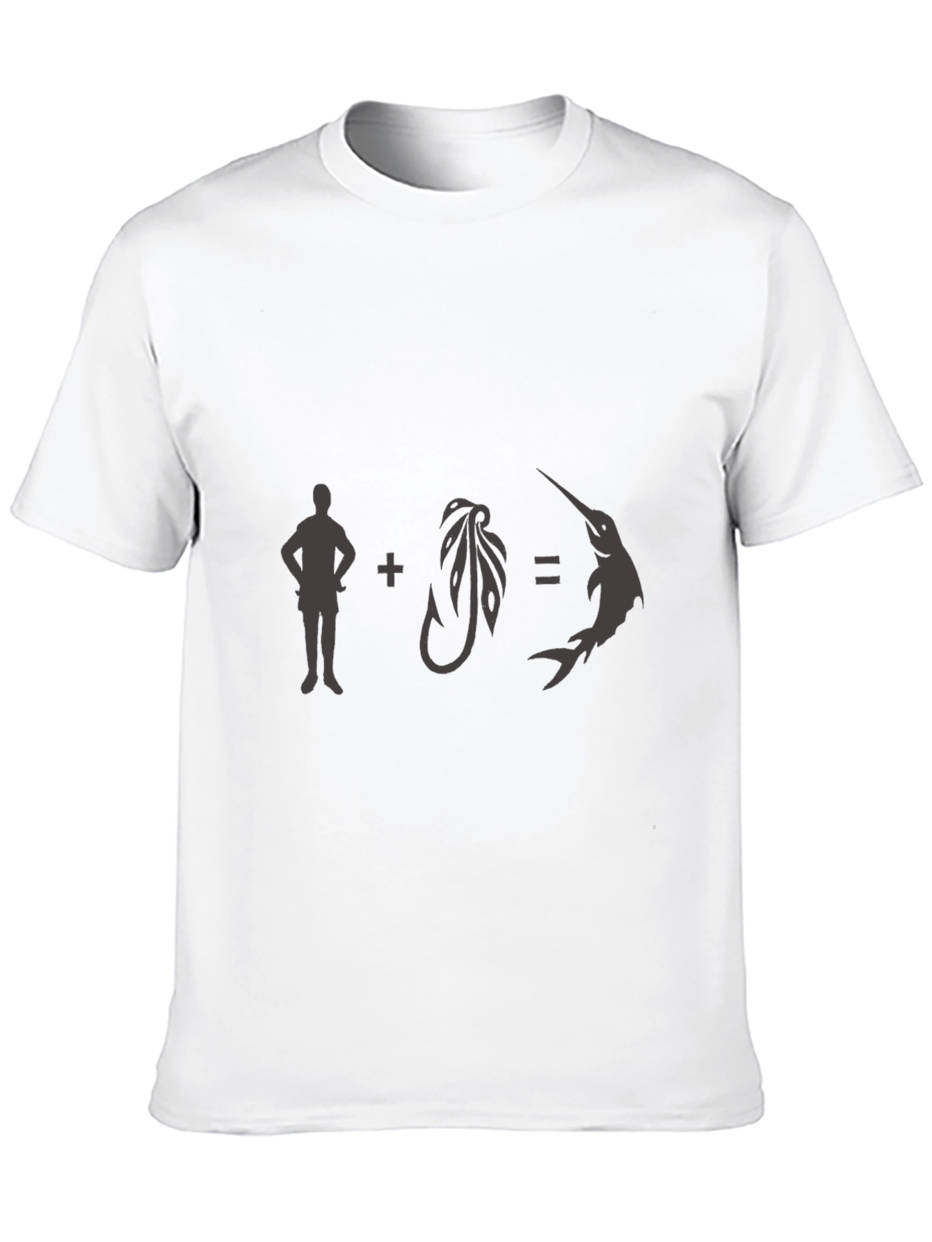 Fisherman + Hook = Marlin Black Graphic Tee