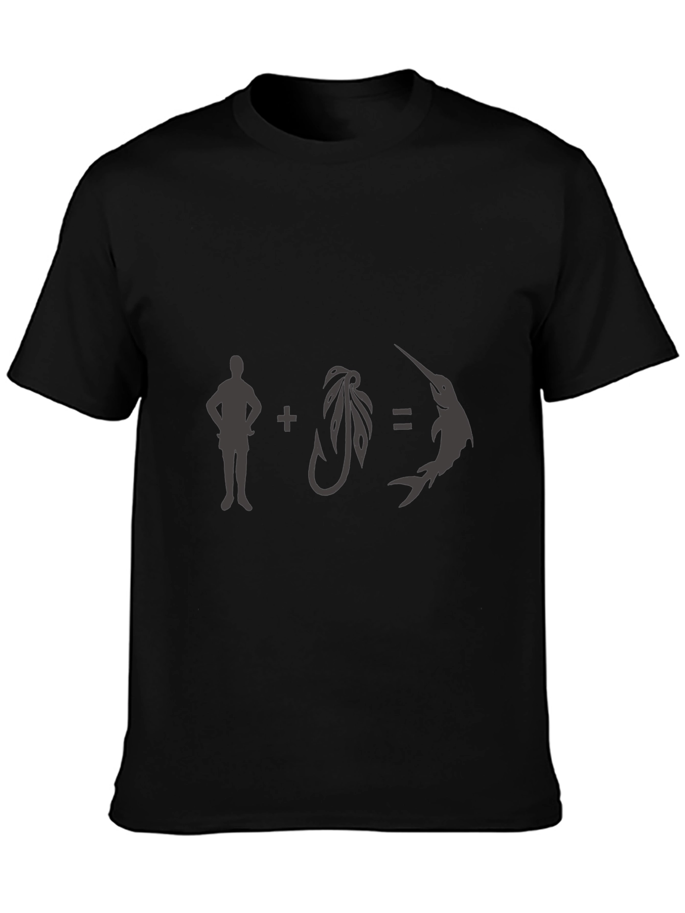Fisherman + Hook = Marlin Black Graphic Tee